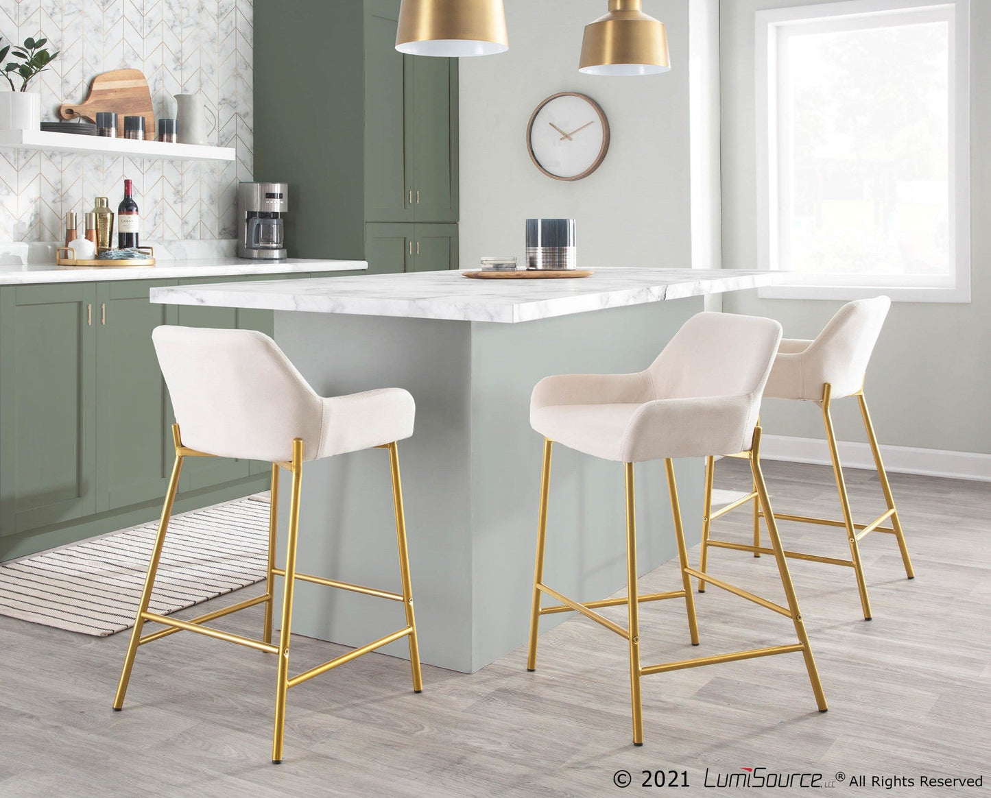 Majestic Office Furniture 24" Fixed-Height Counter Stool - Set of 2