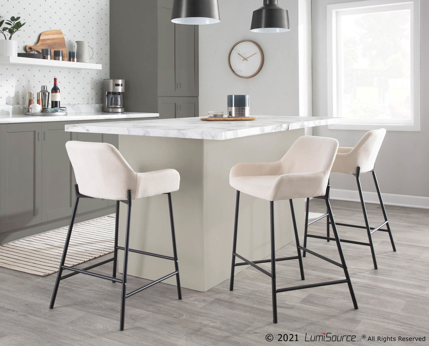 Majestic Office Furniture 24" Fixed-Height Counter Stool - Set of 2