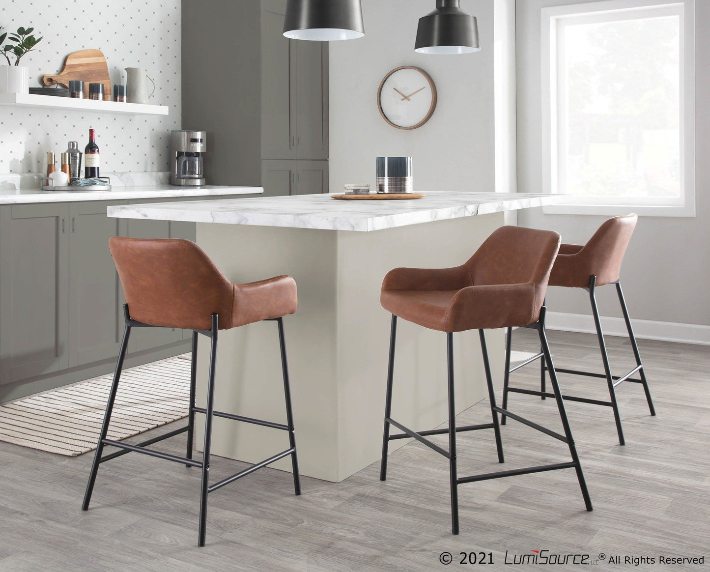 Majestic Office Furniture 24" Fixed-Height Counter Stool - Set of 2