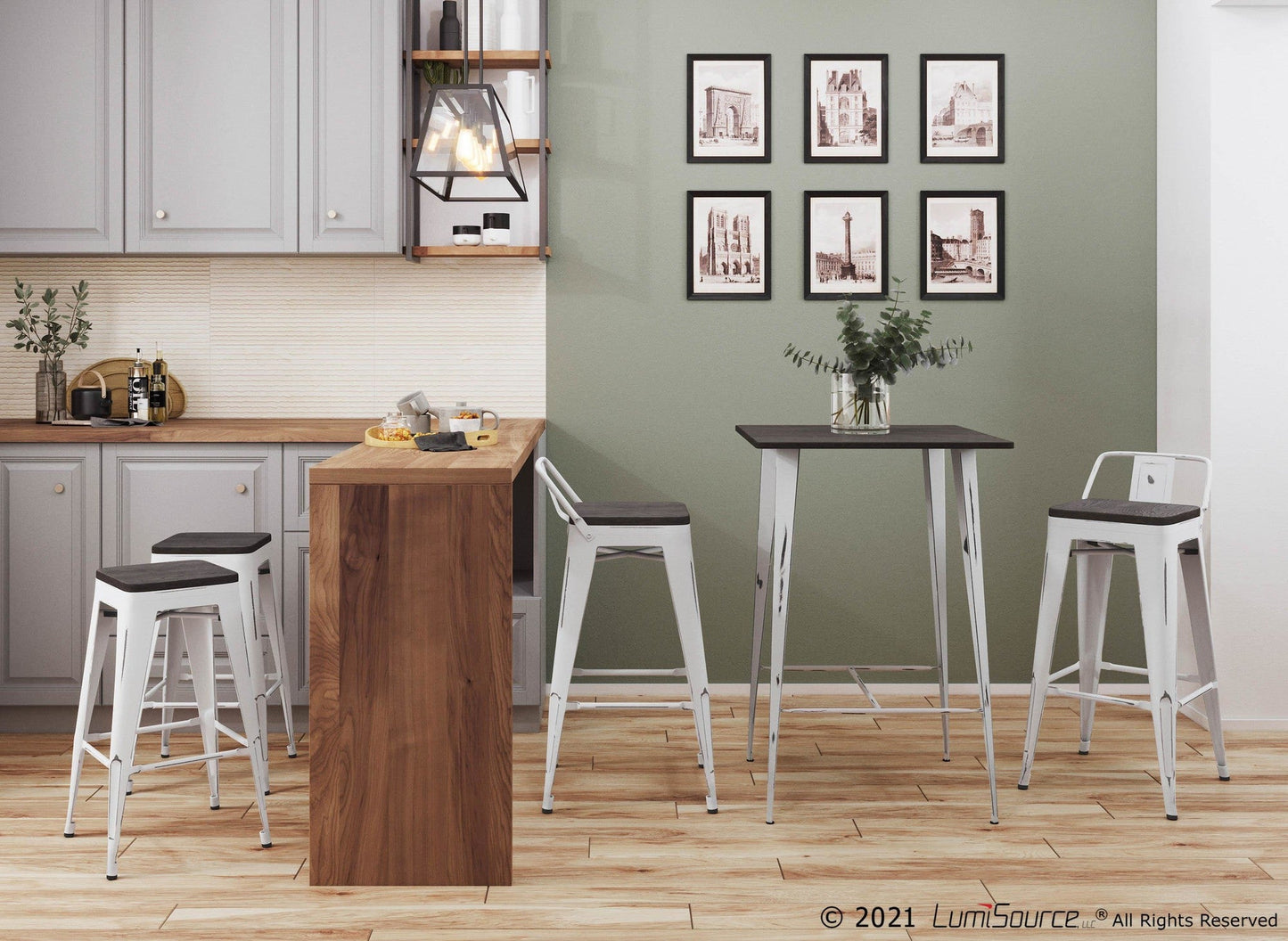 Majestic Office Furniture 30" Fixed-Height Barstool - Set of 2