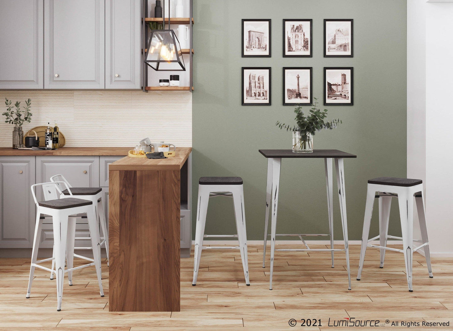 Majestic Office Furniture 30" Fixed-Height Barstool - Set of 2