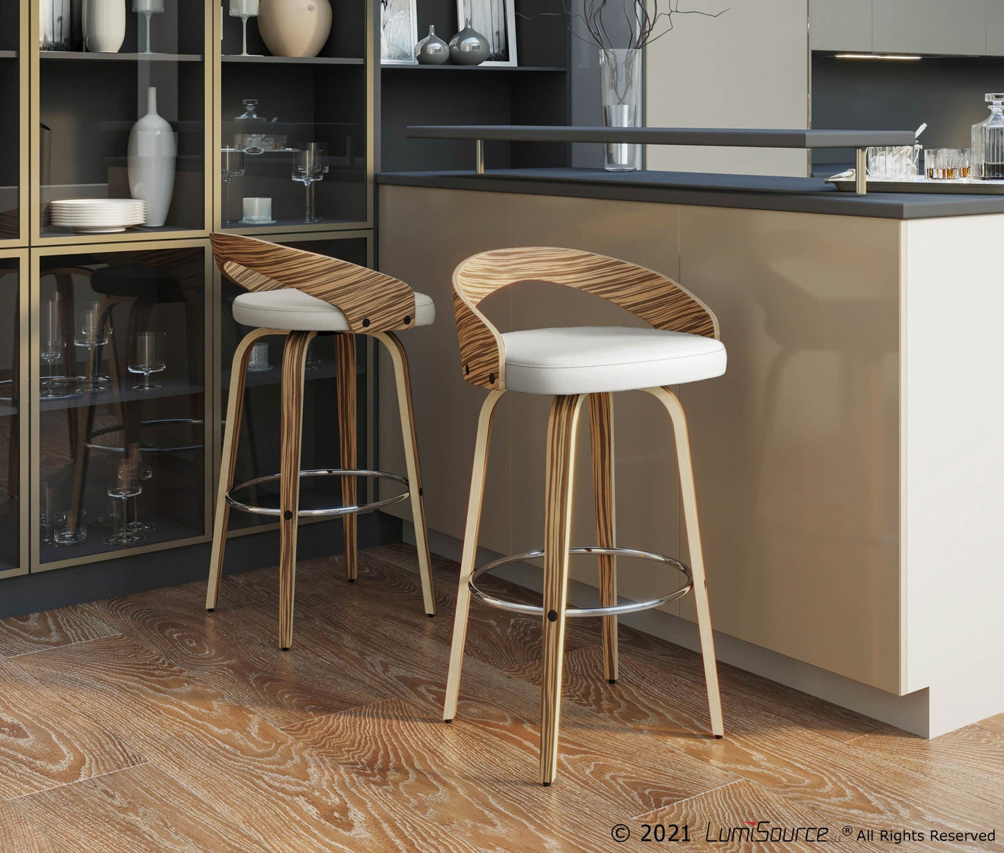 Majestic Office Furniture 24" Fixed-Height Counter Stool - Set of 2