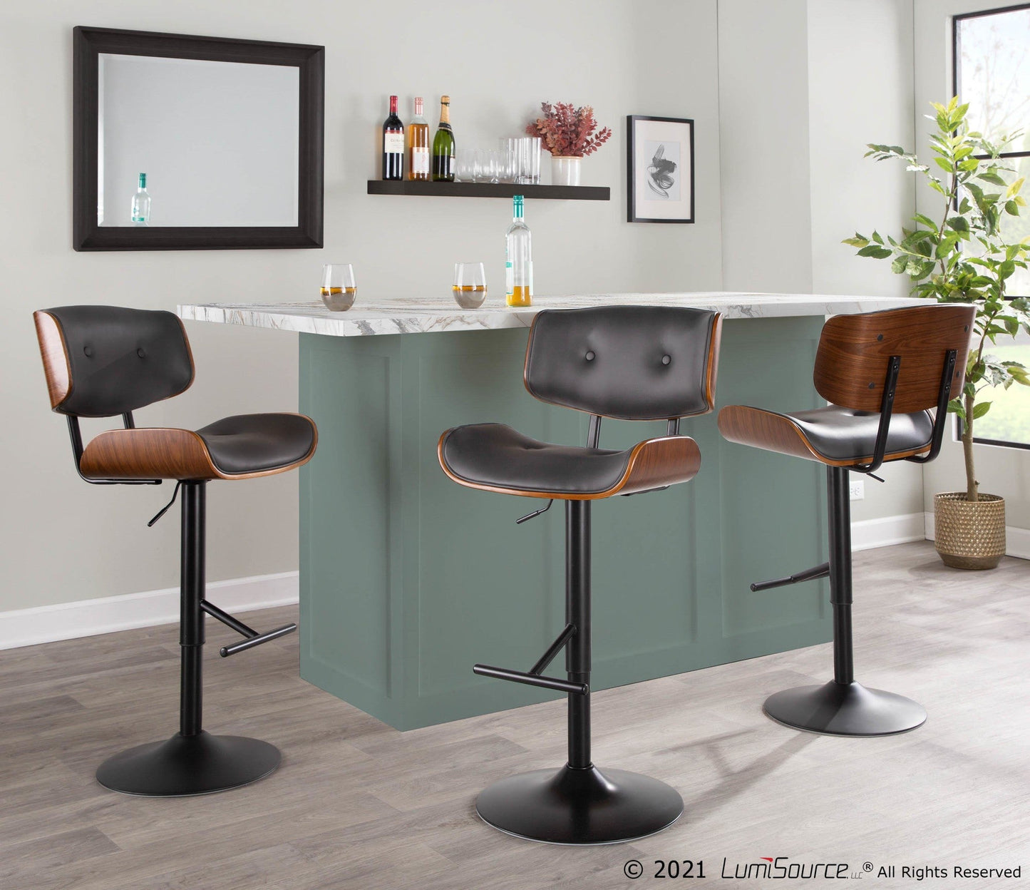 Majestic Office Furniture Adjustable Barstool - Set of 2