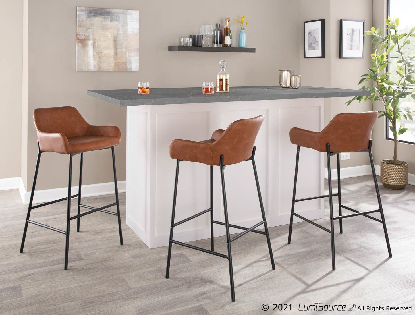 Majestic Office Furniture 30" Fixed-Height Barstool - Set of 2
