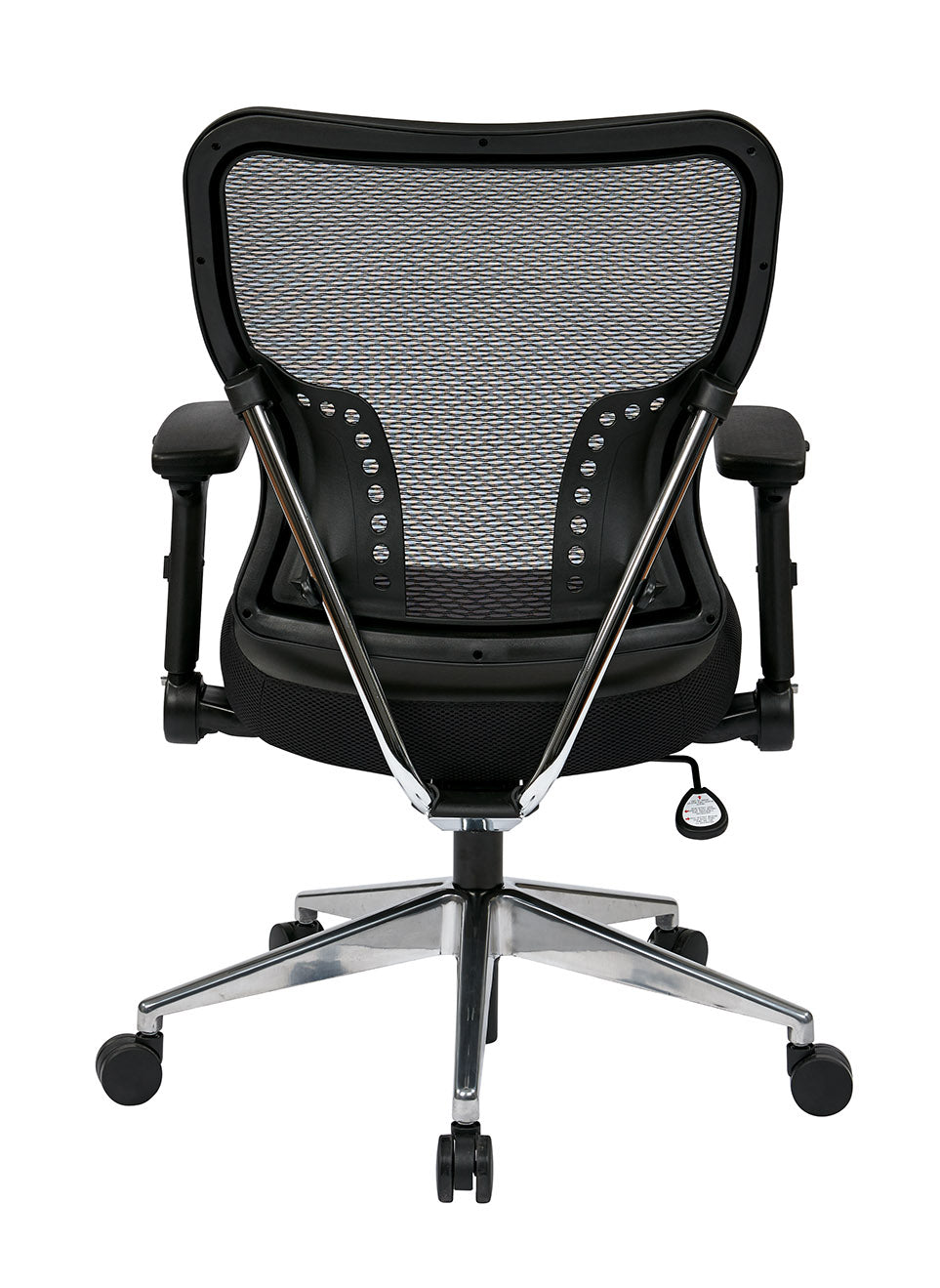 Air Grid® Back and Padded Bonded Leather Seat with 4-Way Adjustable Flip Arms, Built-In Lumbar Support and Polished Aluminum Base