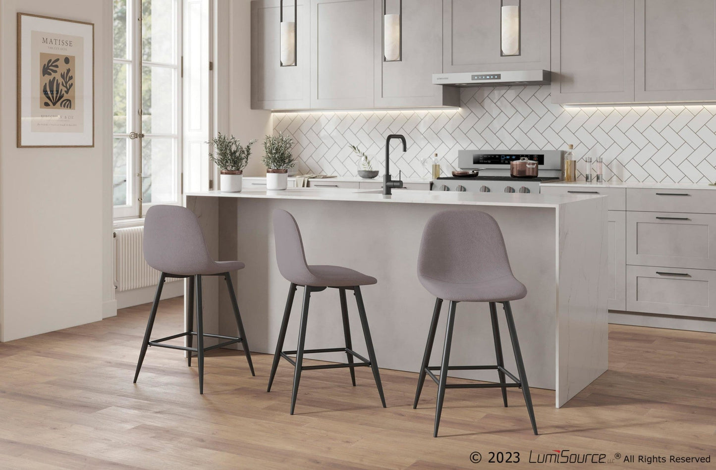 Majestic Office Furniture 24" Fixed-Height Counter Stool - Set of 2