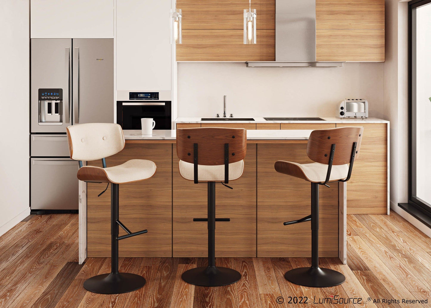 Majestic Office Furniture Adjustable Barstool - Set Of 3