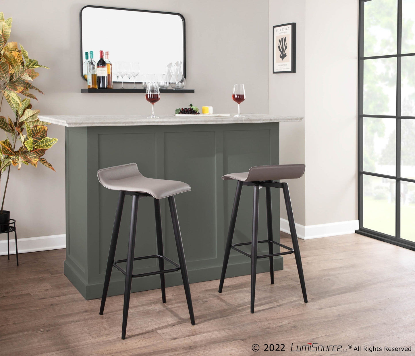 Majestic Office Furniture 30" Fixed-Height Barstool - Set of 2