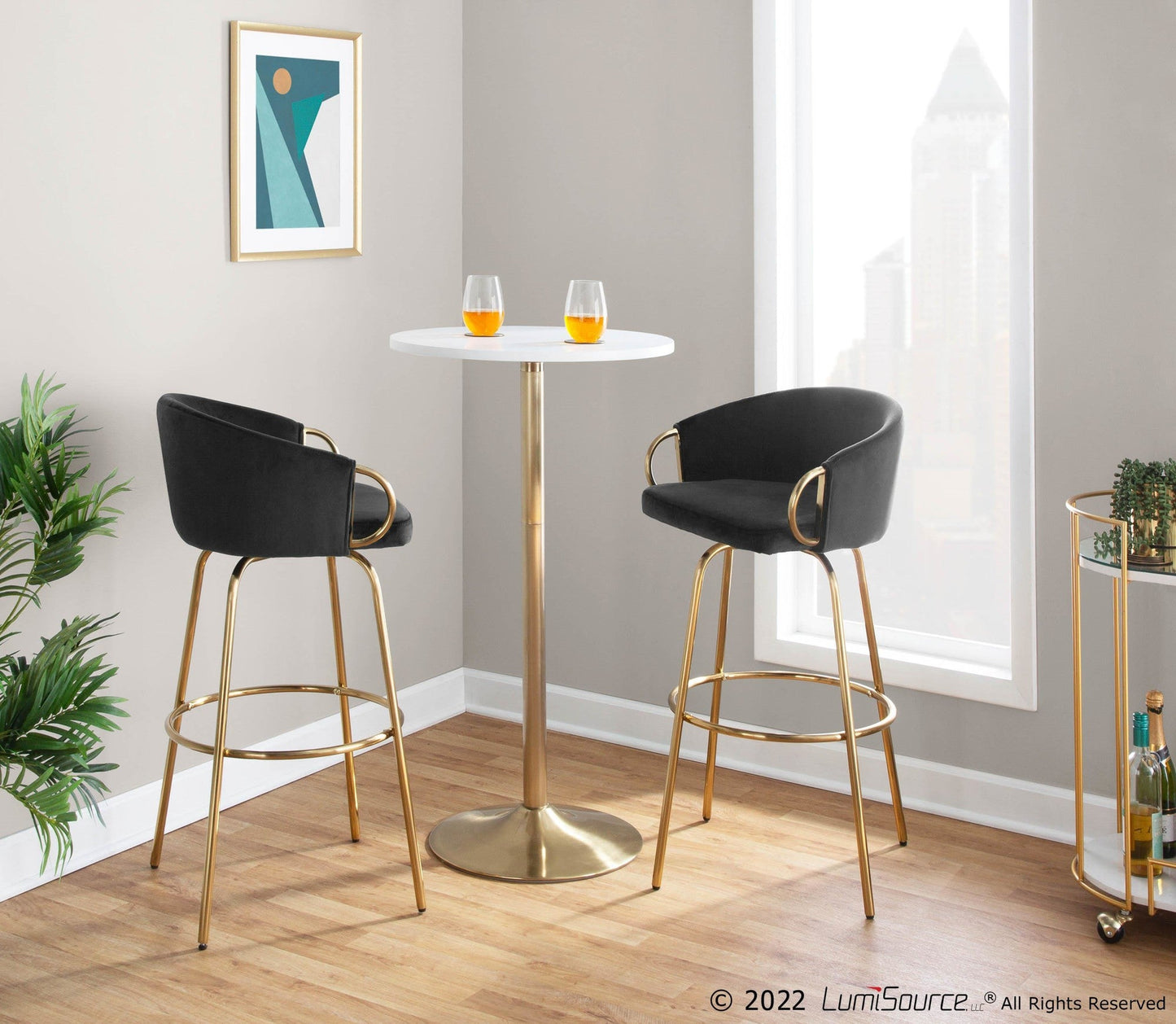 Majestic Office Furniture 30" Fixed-Height Barstool - Set of 2
