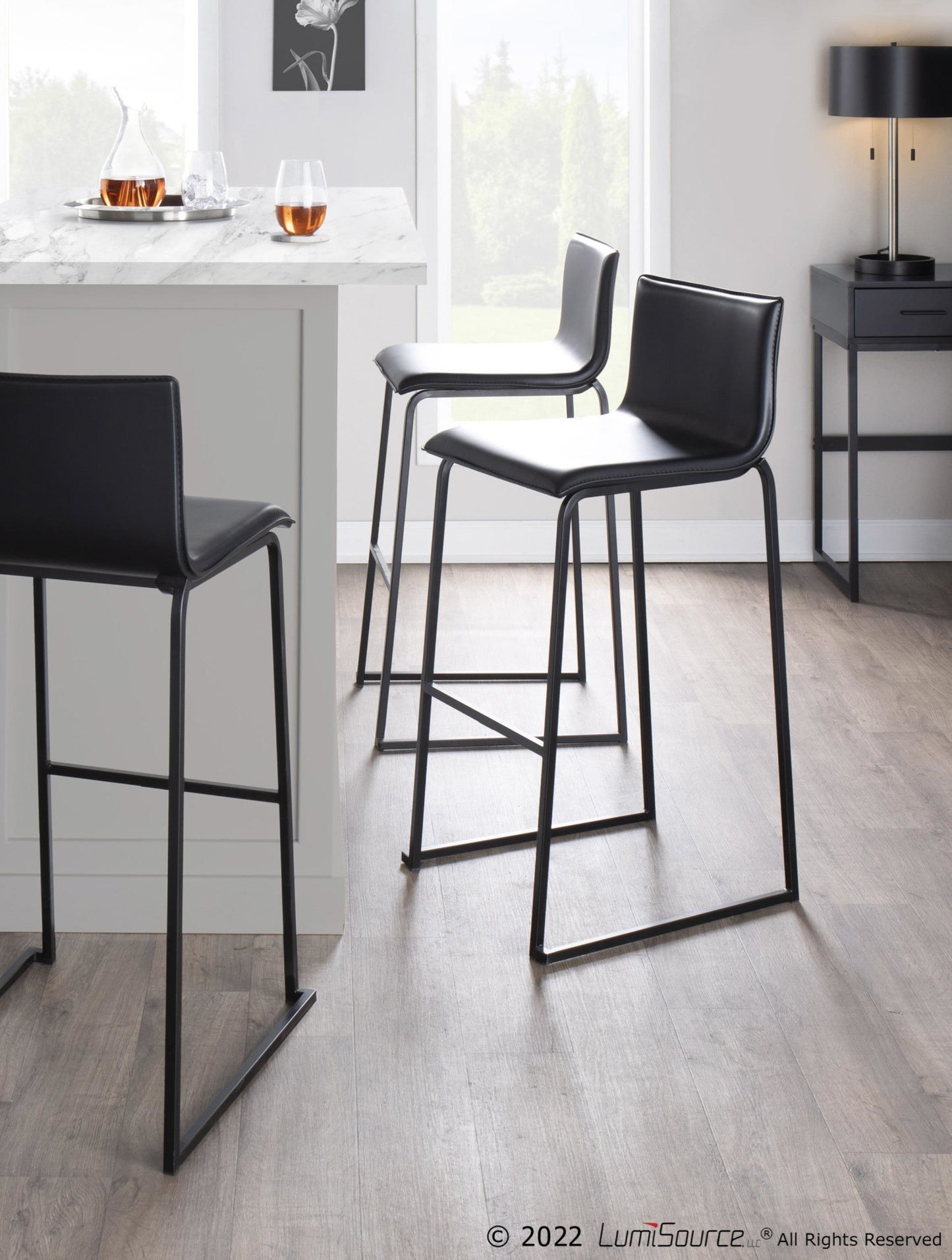 Majestic Office Furniture 30" Fixed-Height Barstool - Set of 2