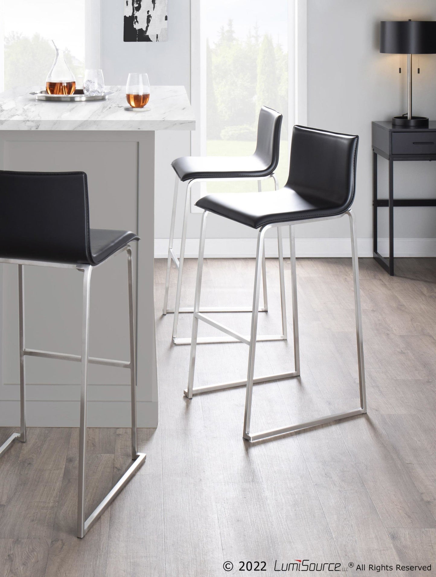Majestic Office Furniture 30" Fixed-Height Barstool - Set of 2