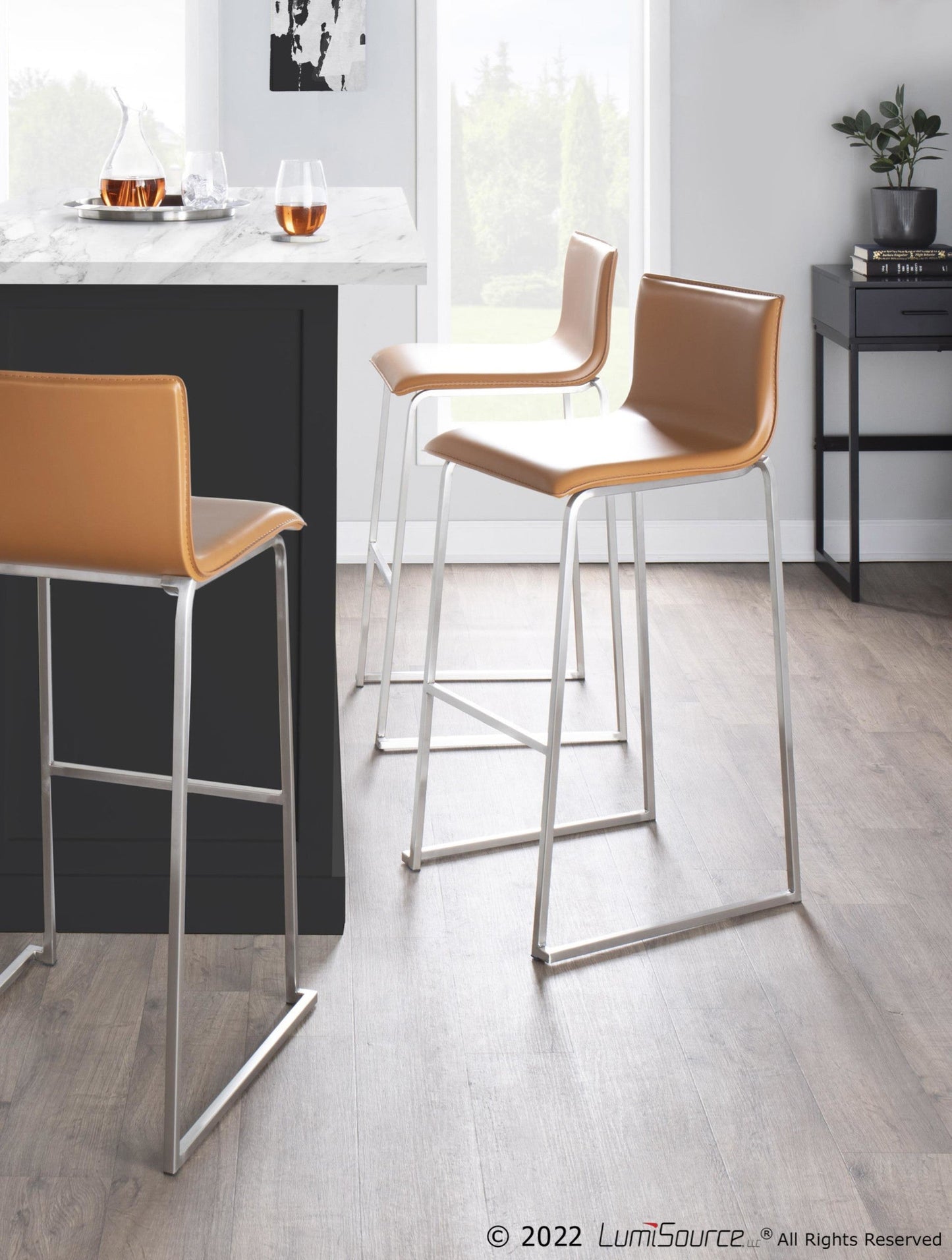 Majestic Office Furniture 30" Fixed-Height Barstool - Set of 2
