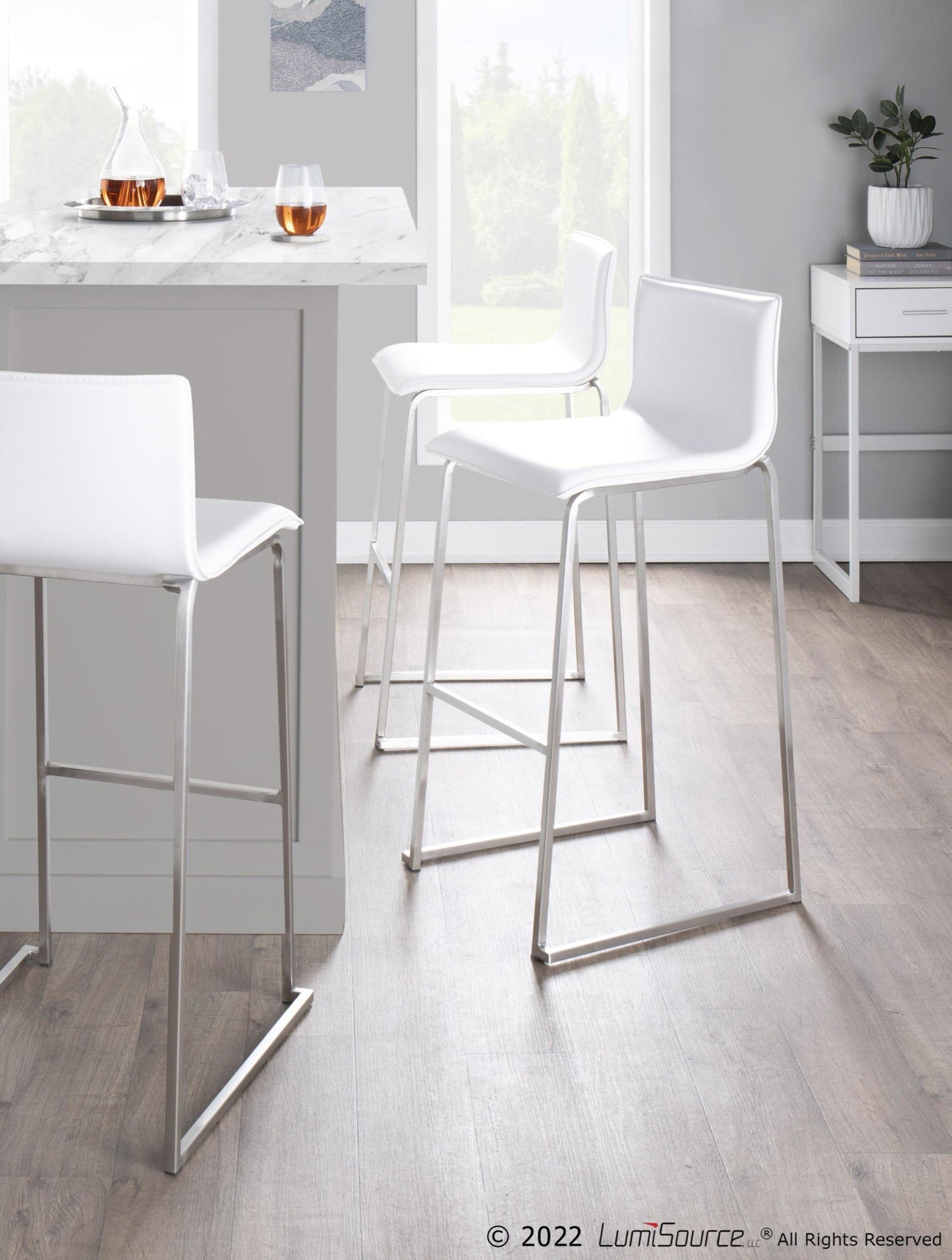 Majestic Office Furniture 30" Fixed-Height Barstool - Set of 2