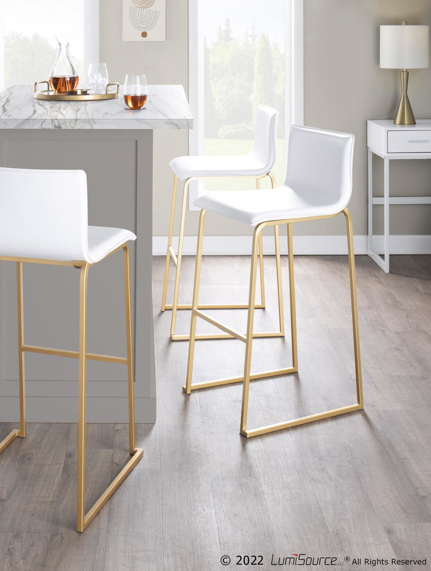 Majestic Office Furniture 30" Fixed-Height Barstool - Set of 2