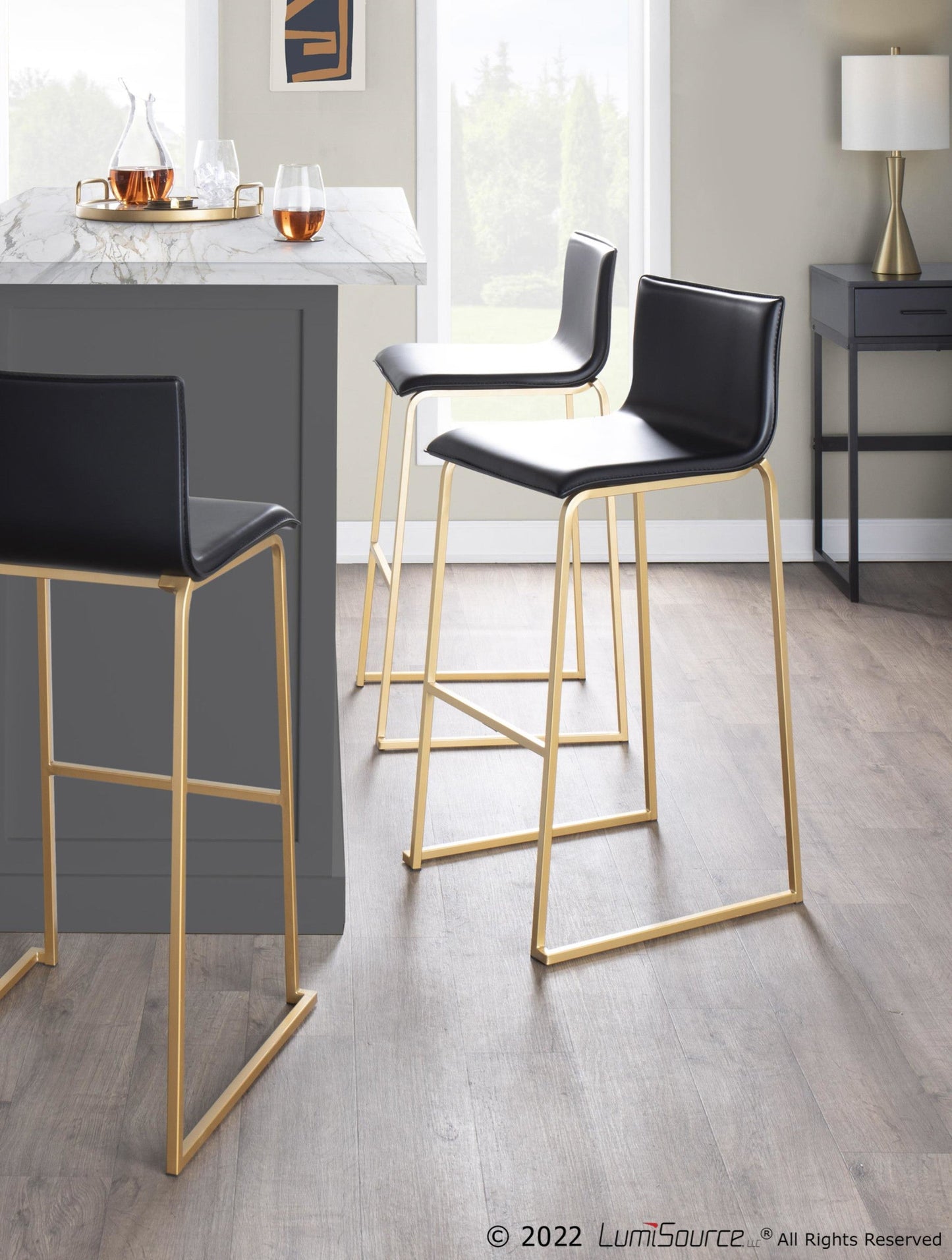 Majestic Office Furniture 30" Fixed-Height Barstool - Set of 2