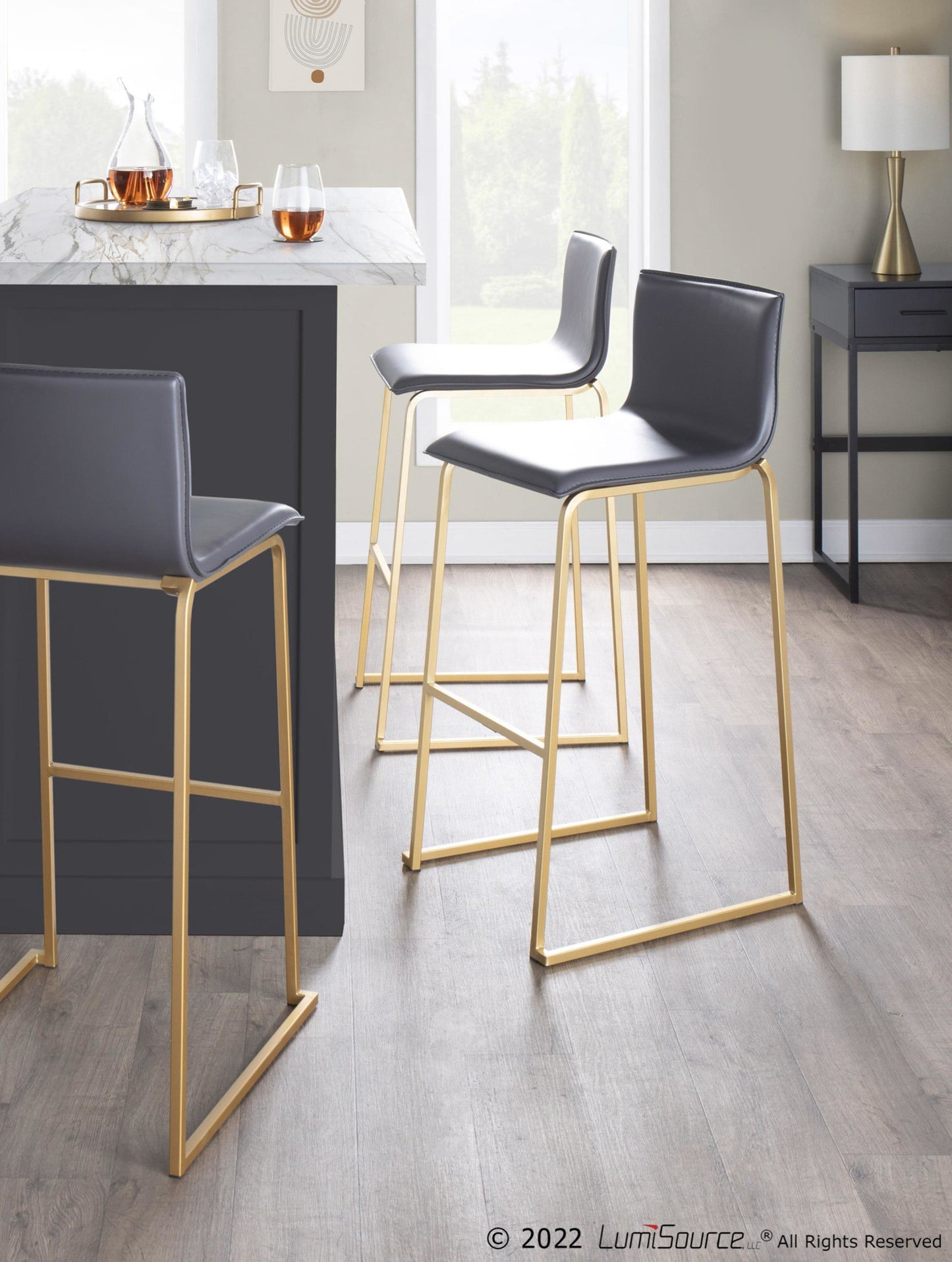 Majestic Office Furniture 30" Fixed-Height Barstool - Set of 2