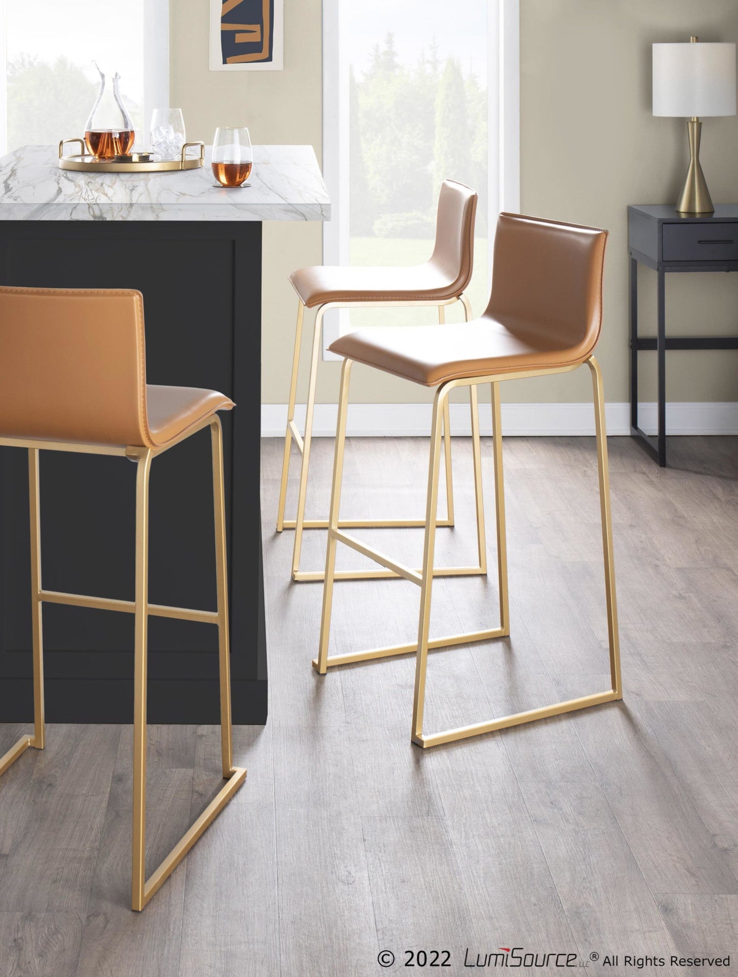 Majestic Office Furniture 30" Fixed-Height Barstool - Set of 2