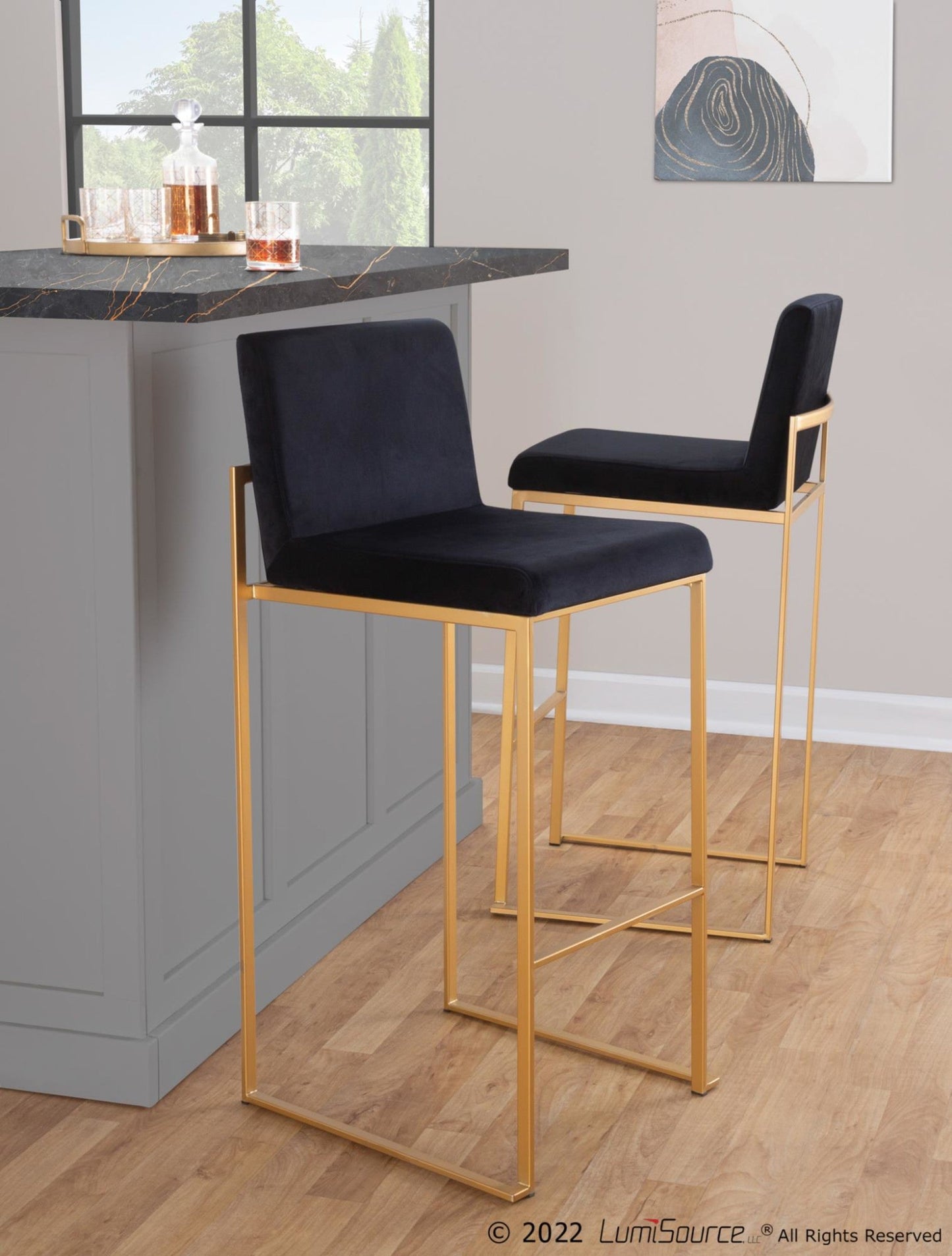Majestic Office Furniture High Back 30" Fixed-Height Barstool - Set Of 3