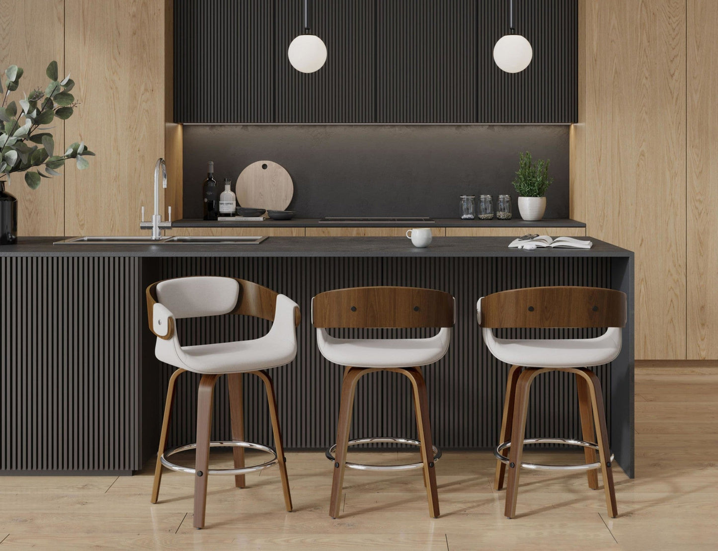 Majestic Office Furniture 24" Fixed-Height Counter Stool - Set of 2