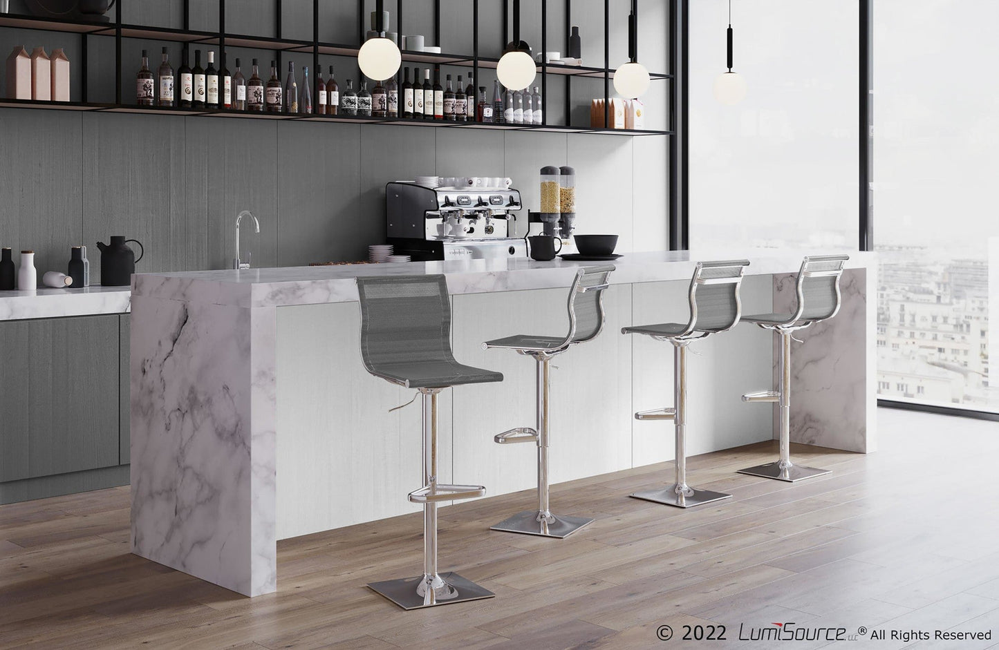 Lumisource Mirage Adjustable Barstool