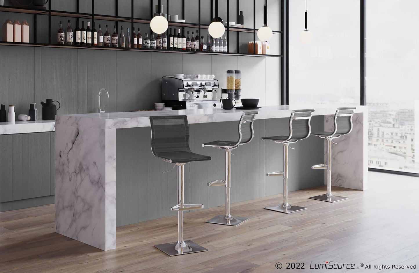 Lumisource Mirage Adjustable Barstool