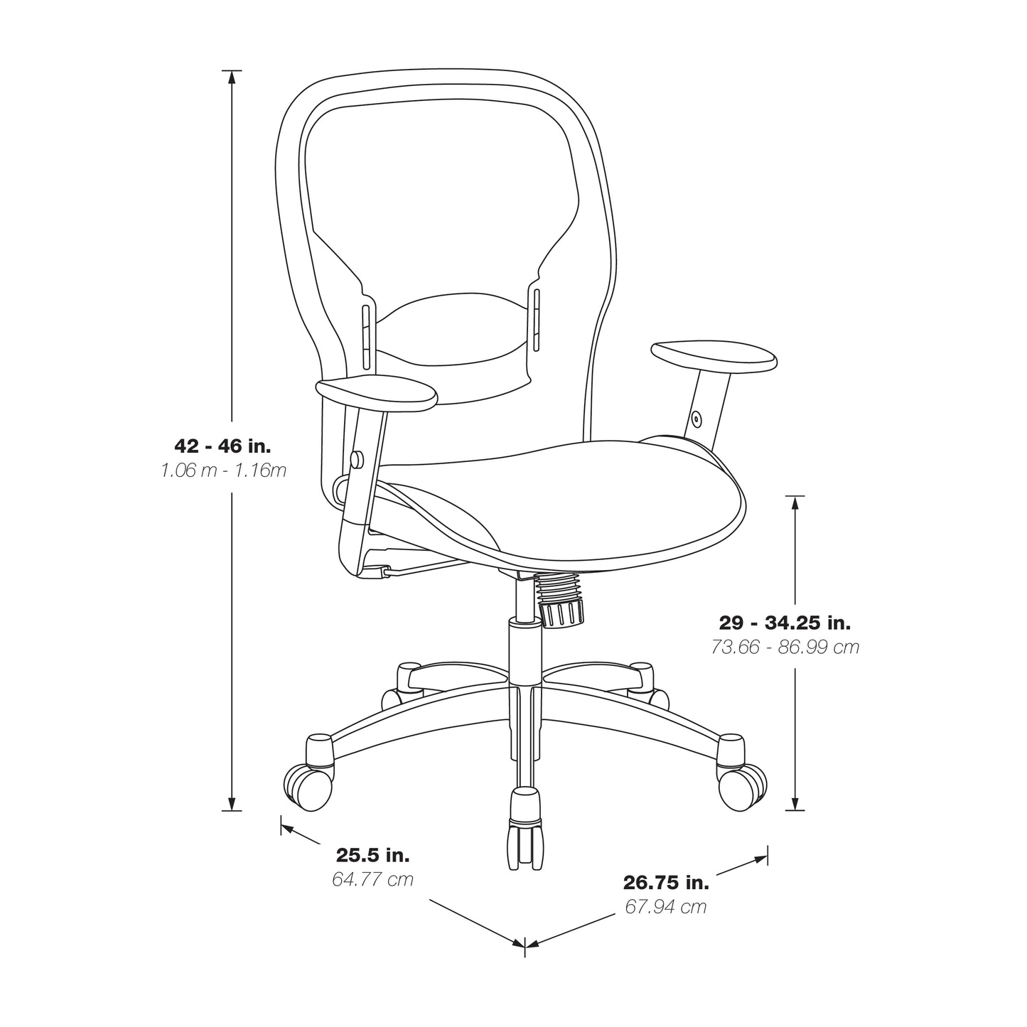 Breathable Mesh Back and Mesh Seat Manager’s Chair with Adjustable Arms,
Adjustable Lumbar and Industrial Steel Finish Base