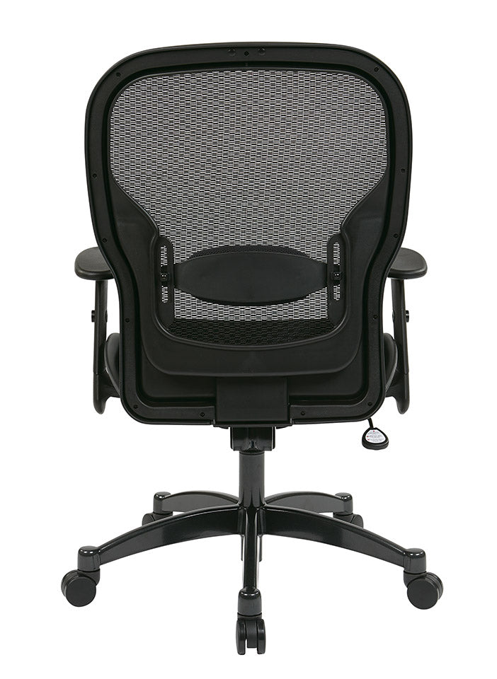 Breathable Mesh Back and Mesh Seat Manager’s Chair with Adjustable Arms,
Adjustable Lumbar and Industrial Steel Finish Base