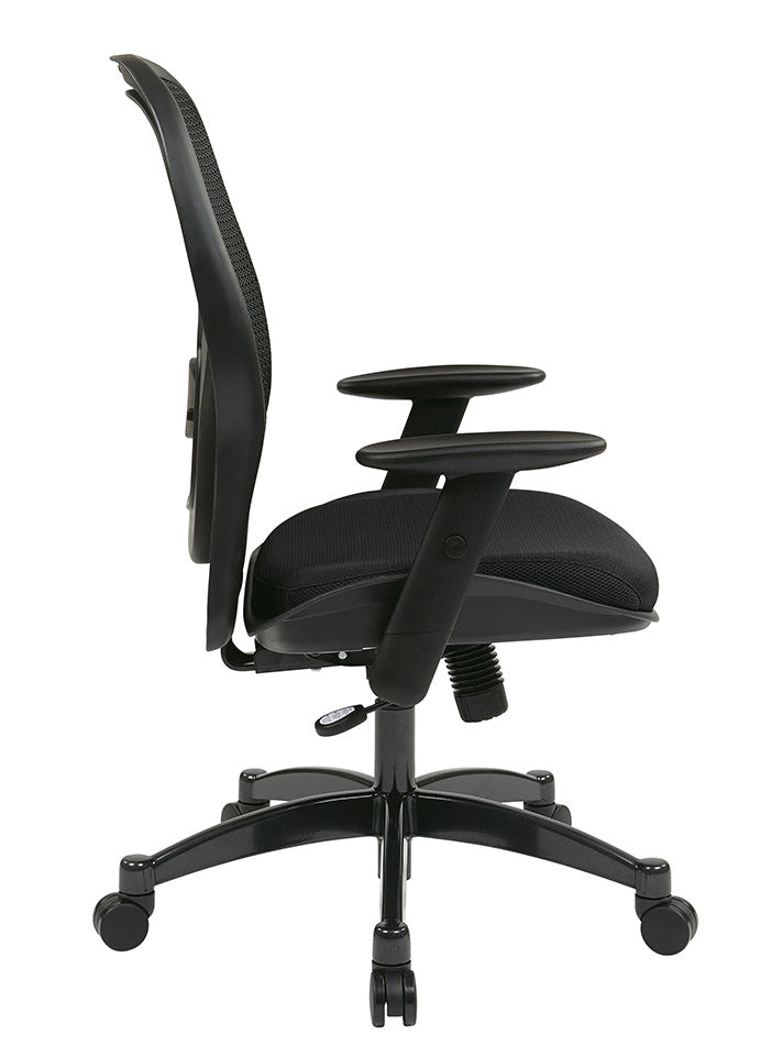 Breathable Mesh Back and Mesh Seat Manager’s Chair with Adjustable Arms,
Adjustable Lumbar and Industrial Steel Finish Base