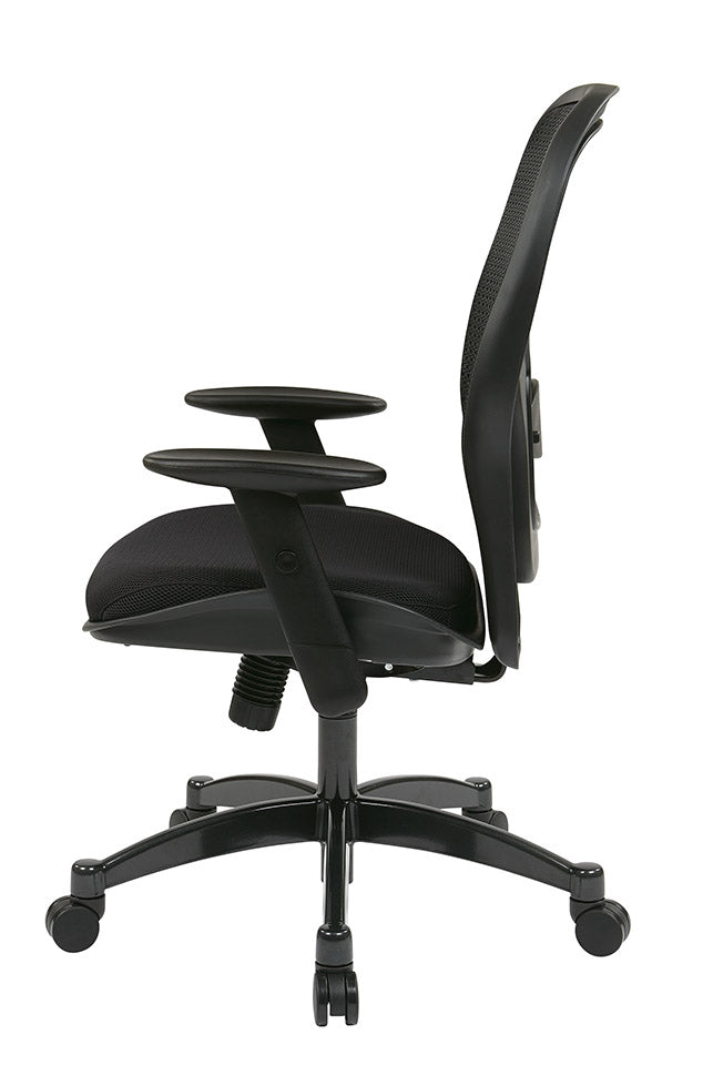 Breathable Mesh Back and Mesh Seat Manager’s Chair with Adjustable Arms,
Adjustable Lumbar and Industrial Steel Finish Base