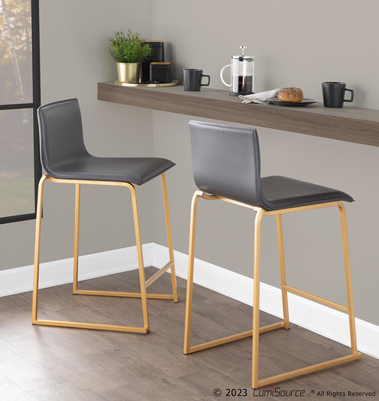 Majestic Office Furniture 26" Fixed-Height Counter Stool - Set of 2