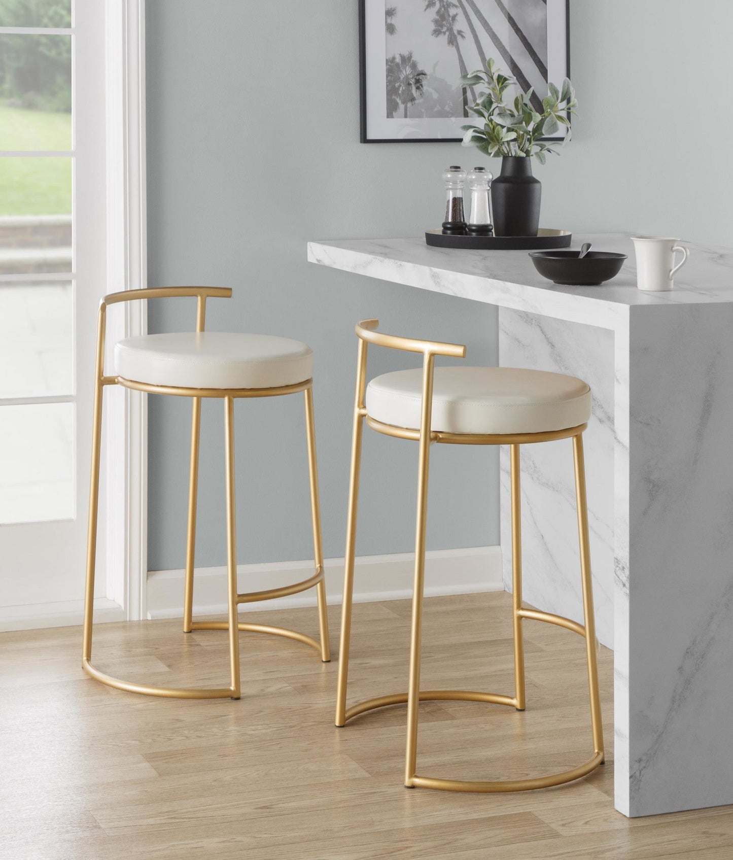 Majestic Office Furniture Fuji 26" Fixed-Height Counter Stool - Set of 2