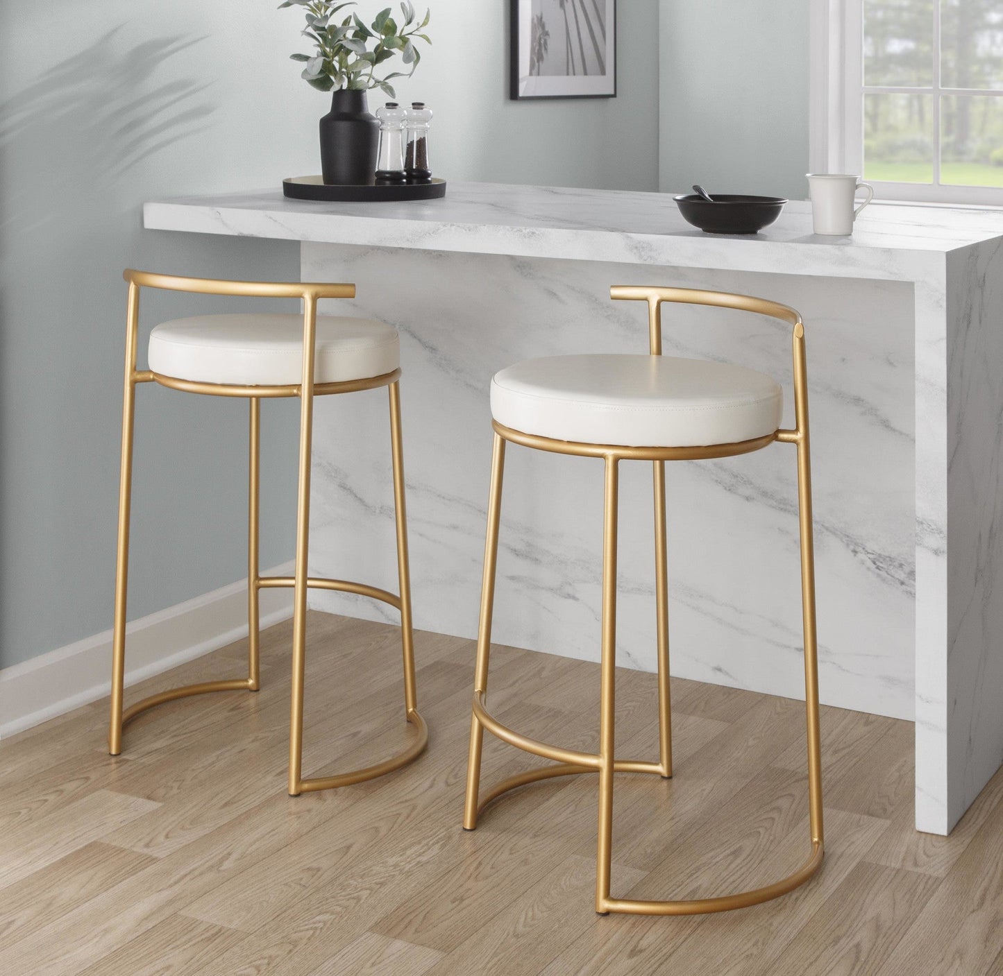 Majestic Office Furniture Fuji 26" Fixed-Height Counter Stool - Set of 2