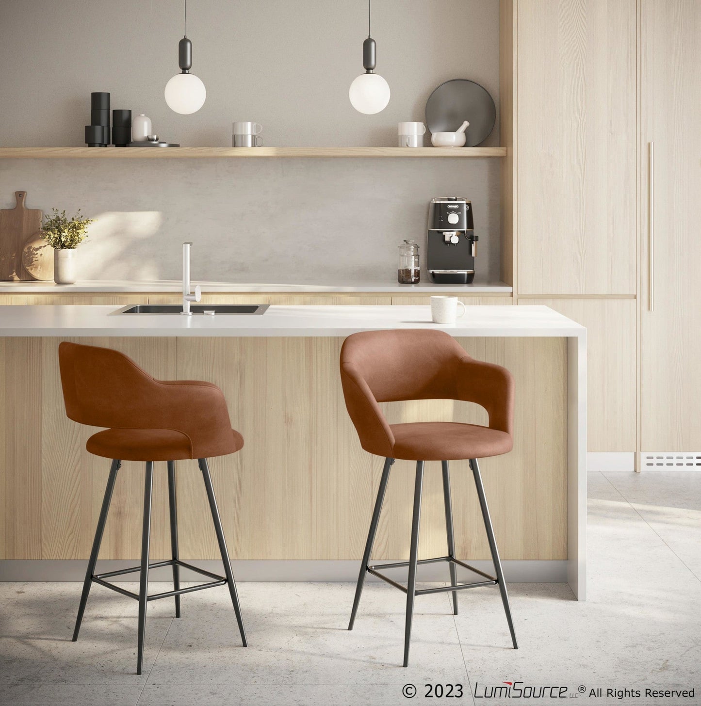 Majestic Office Furniture 25" Fixed-Height Counter Stool - Set of 2