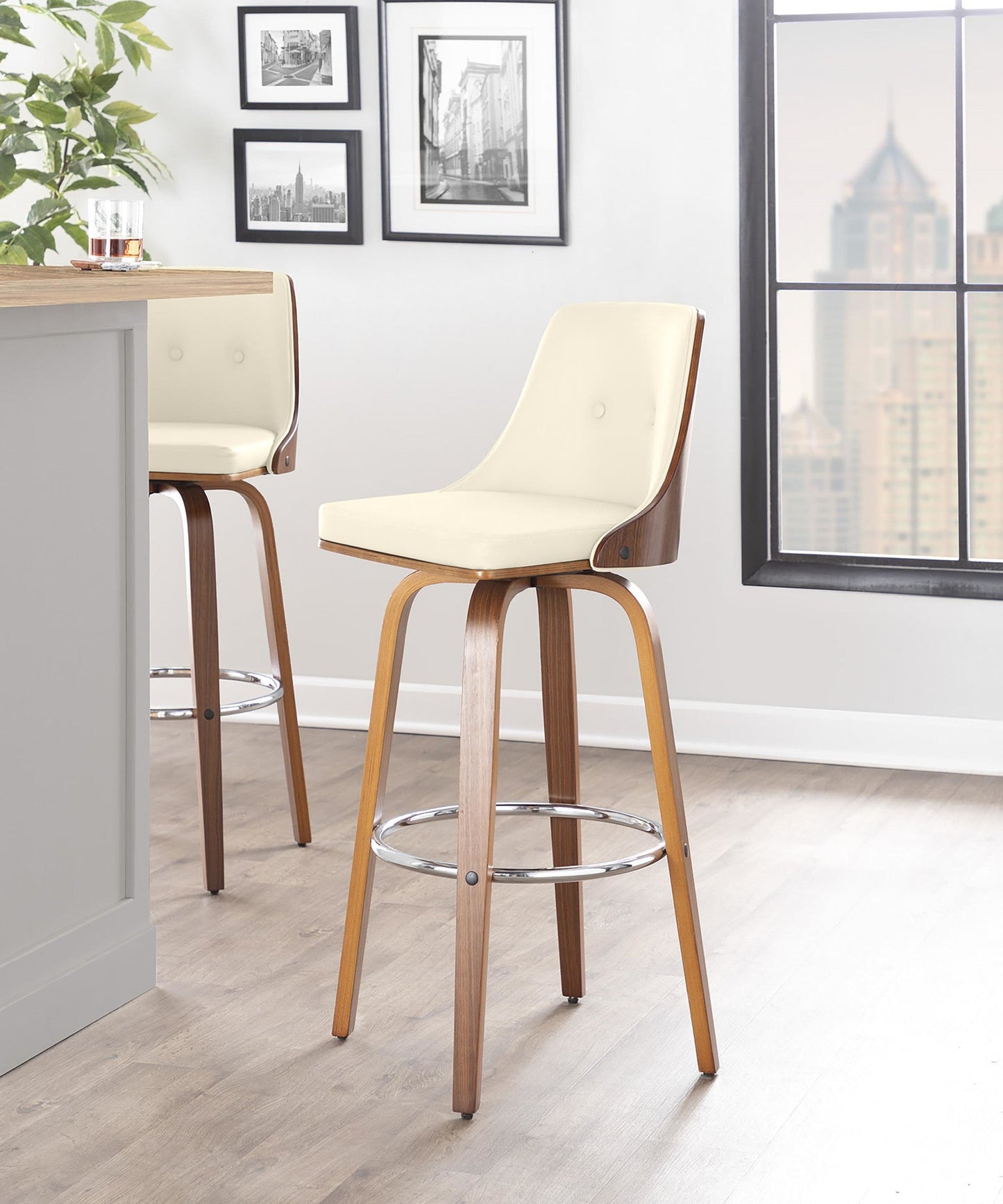 Majestic Office Furniture 30" Fixed-Height Barstool - Set of 2
