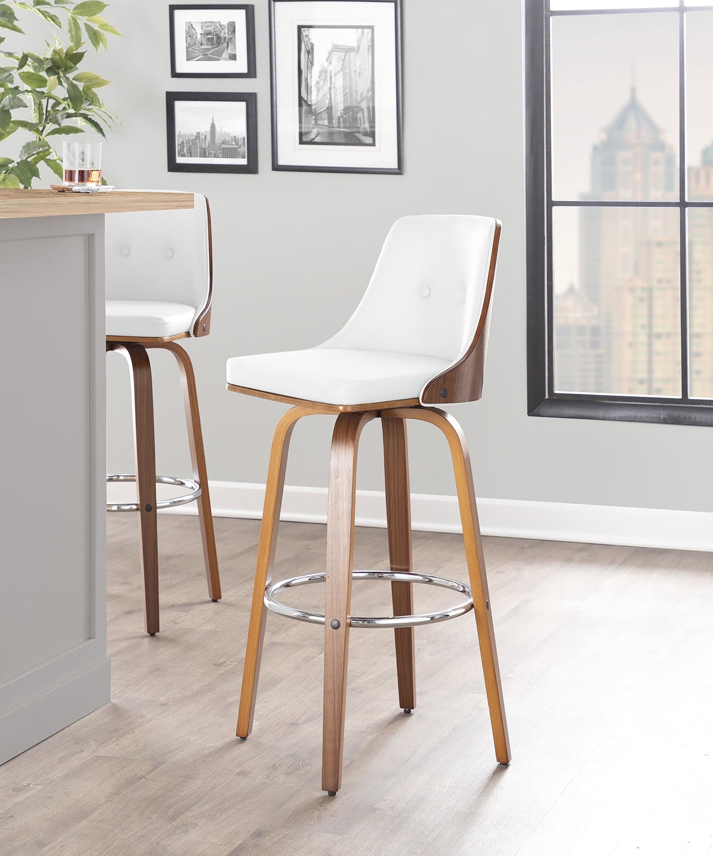 Majestic Office Furniture 30" Fixed-Height Barstool - Set of 2