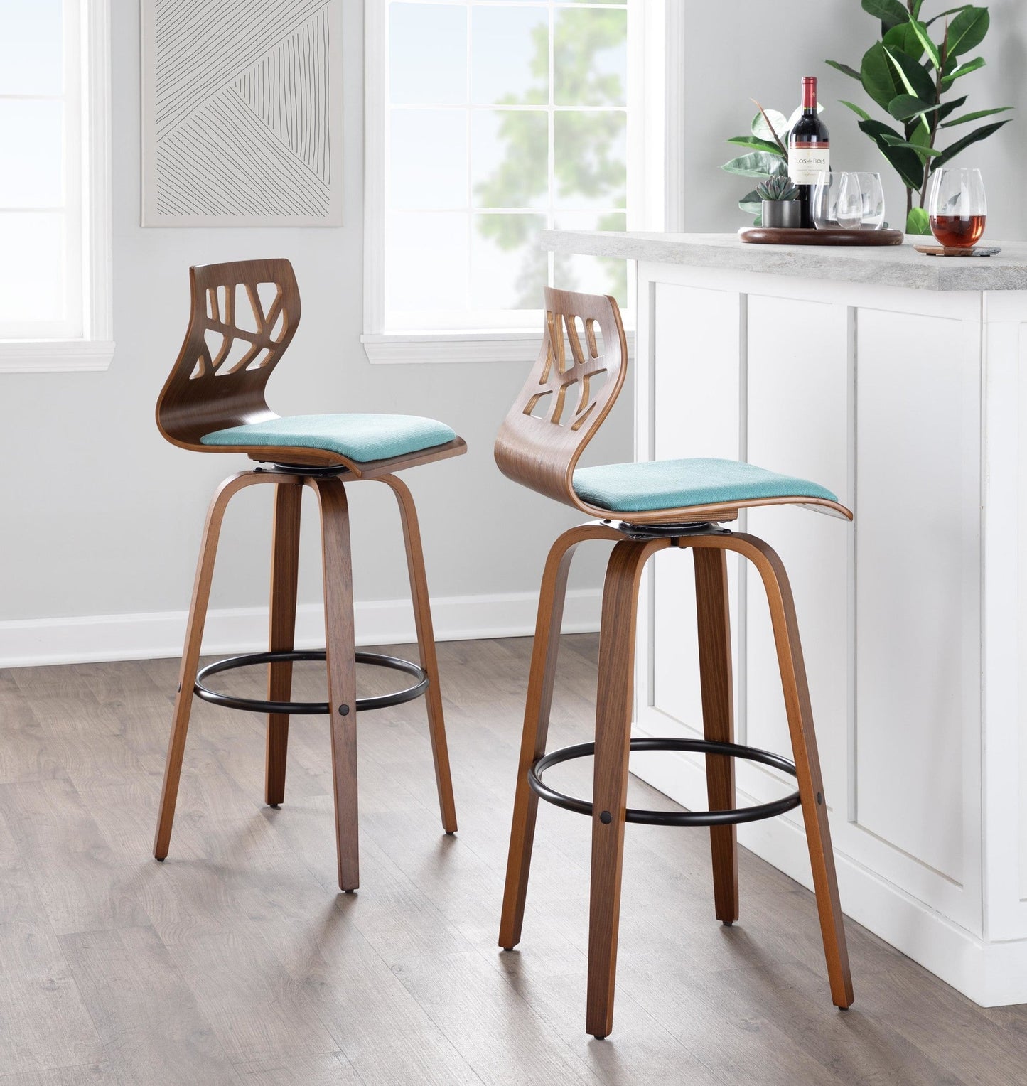Majestic Office Furniture 30" Fixed-Height Barstool - Set of 2