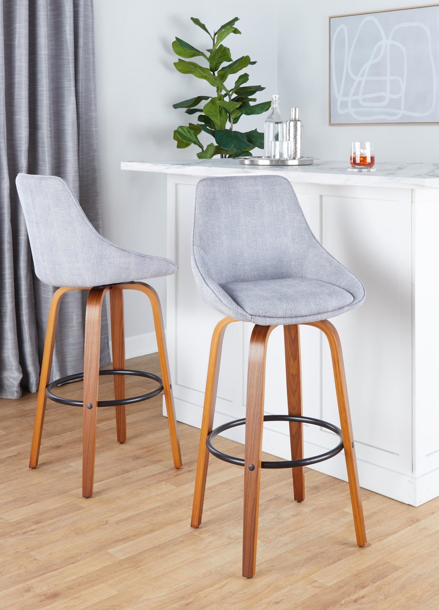 Majestic Office Furniture 30" Fixed-Height Barstool - Set of 2
