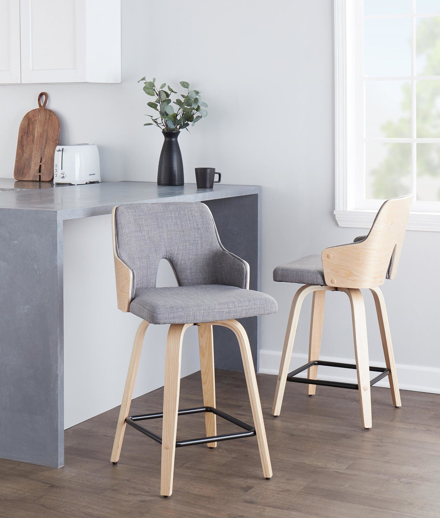 Majestic Office Furniture 24" Fixed-Height Counter Stool - Set of 2
