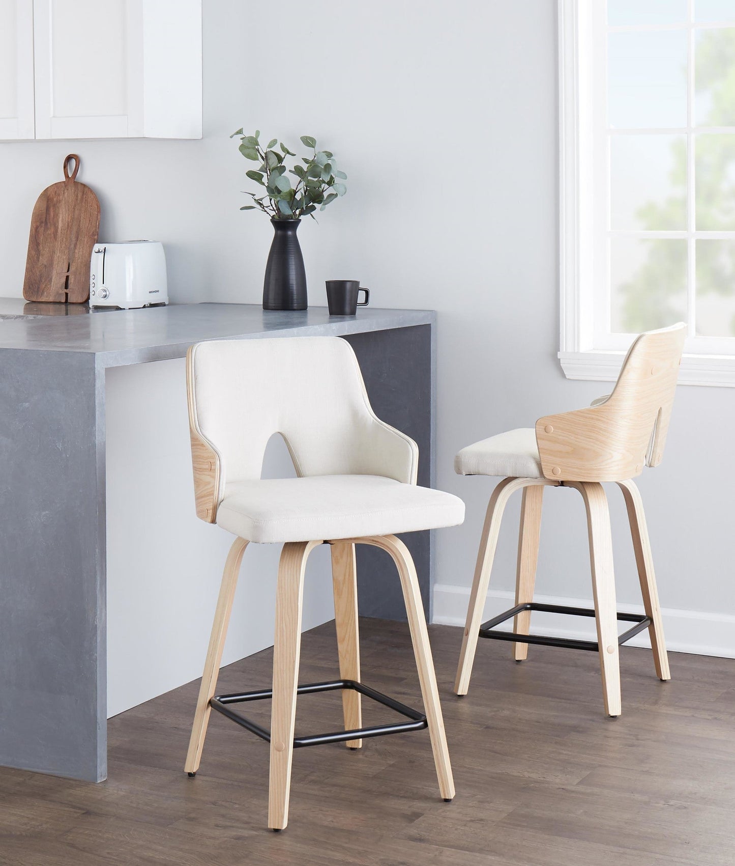 Majestic Office Furniture 24" Fixed-Height Counter Stool - Set of 2