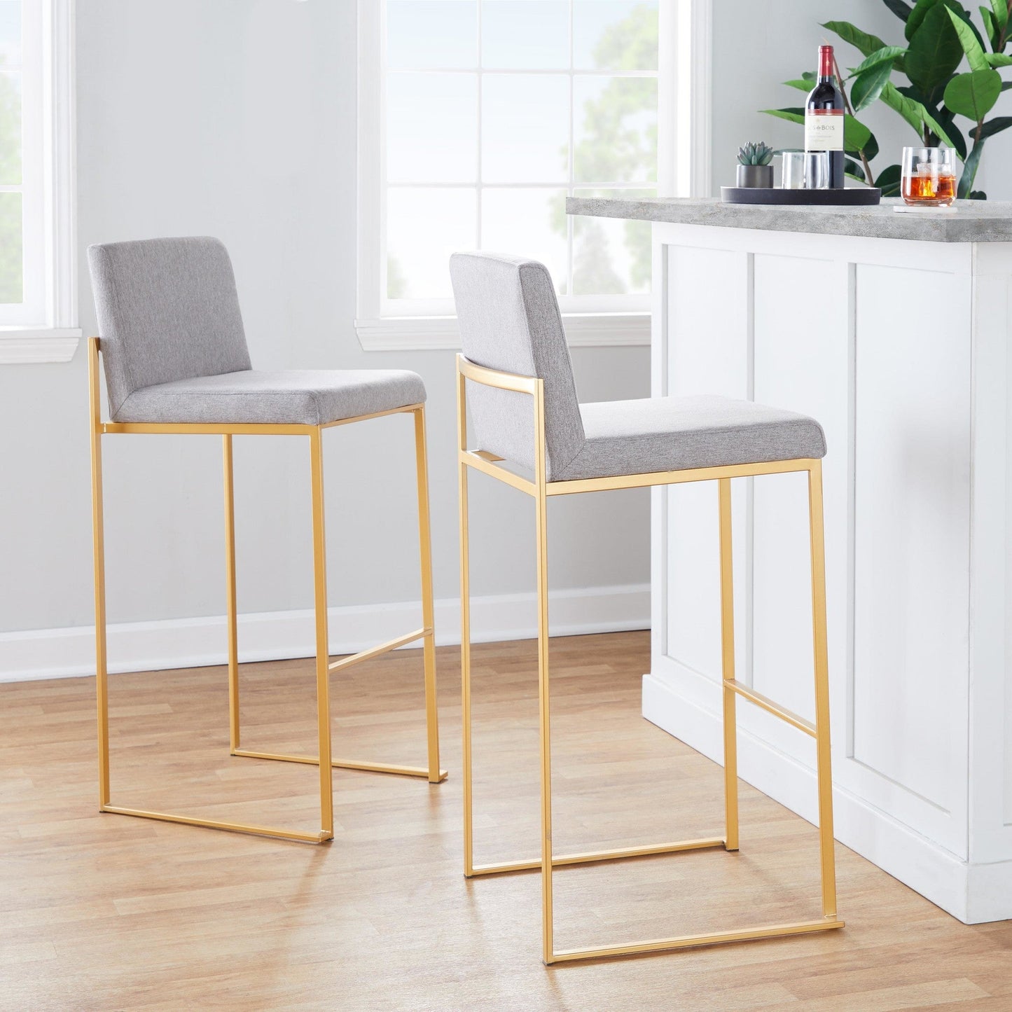 Majestic Office Furniture High Back 30" Fixed-Height Barstool - Set Of 3