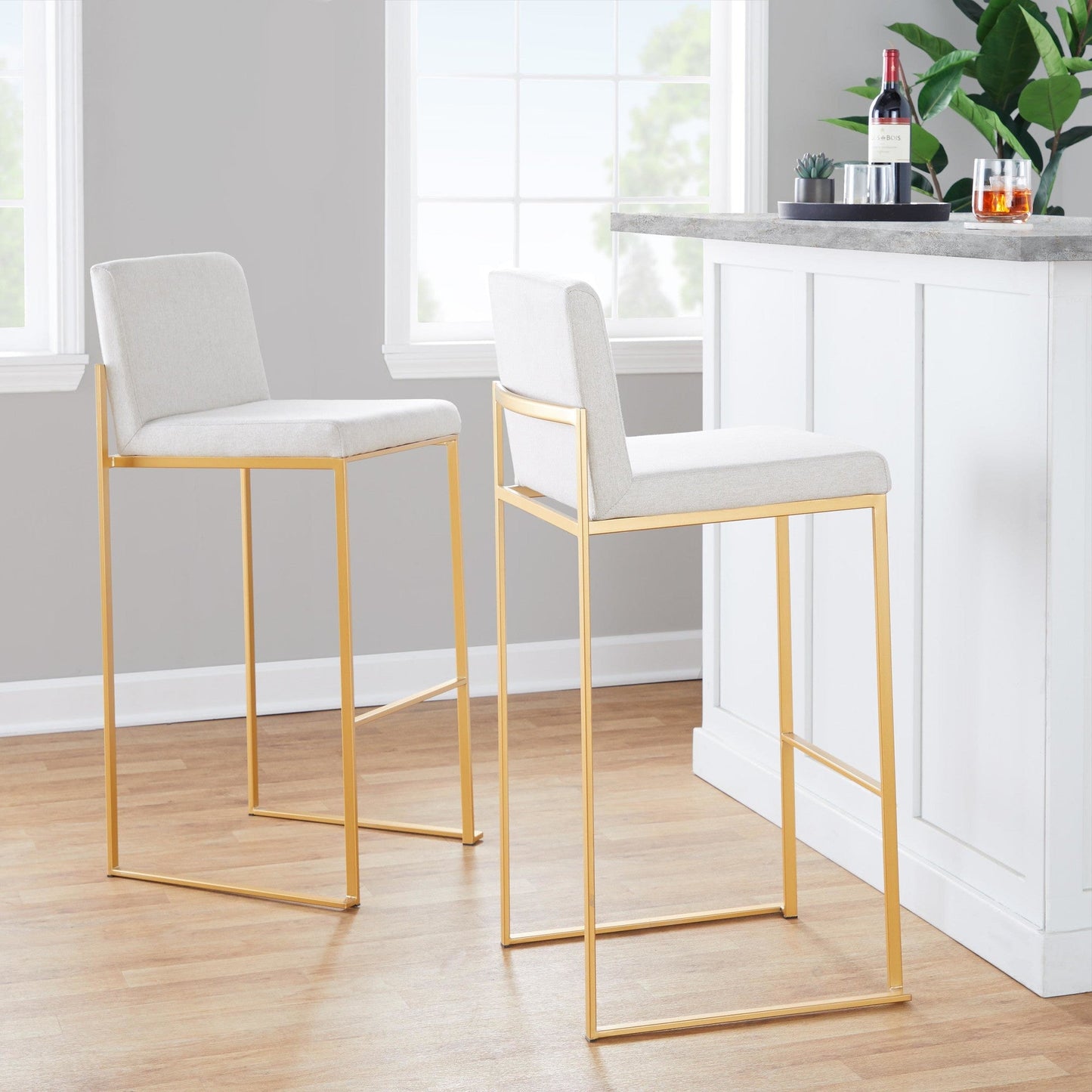 Majestic Office Furniture High Back 30" Fixed-Height Barstool - Set Of 3