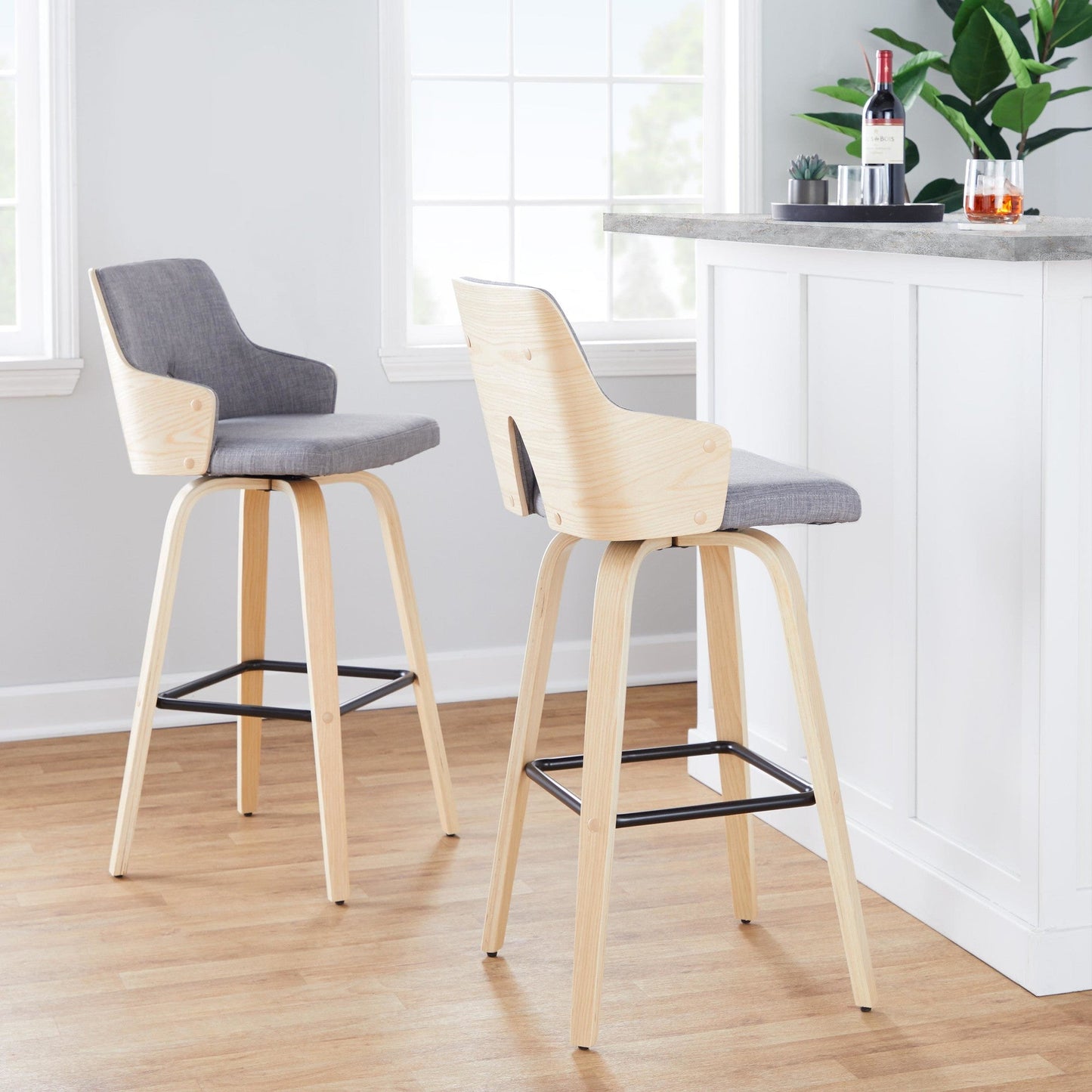 Majestic Office Furniture 30" Fixed-Height Barstool - Set of 2