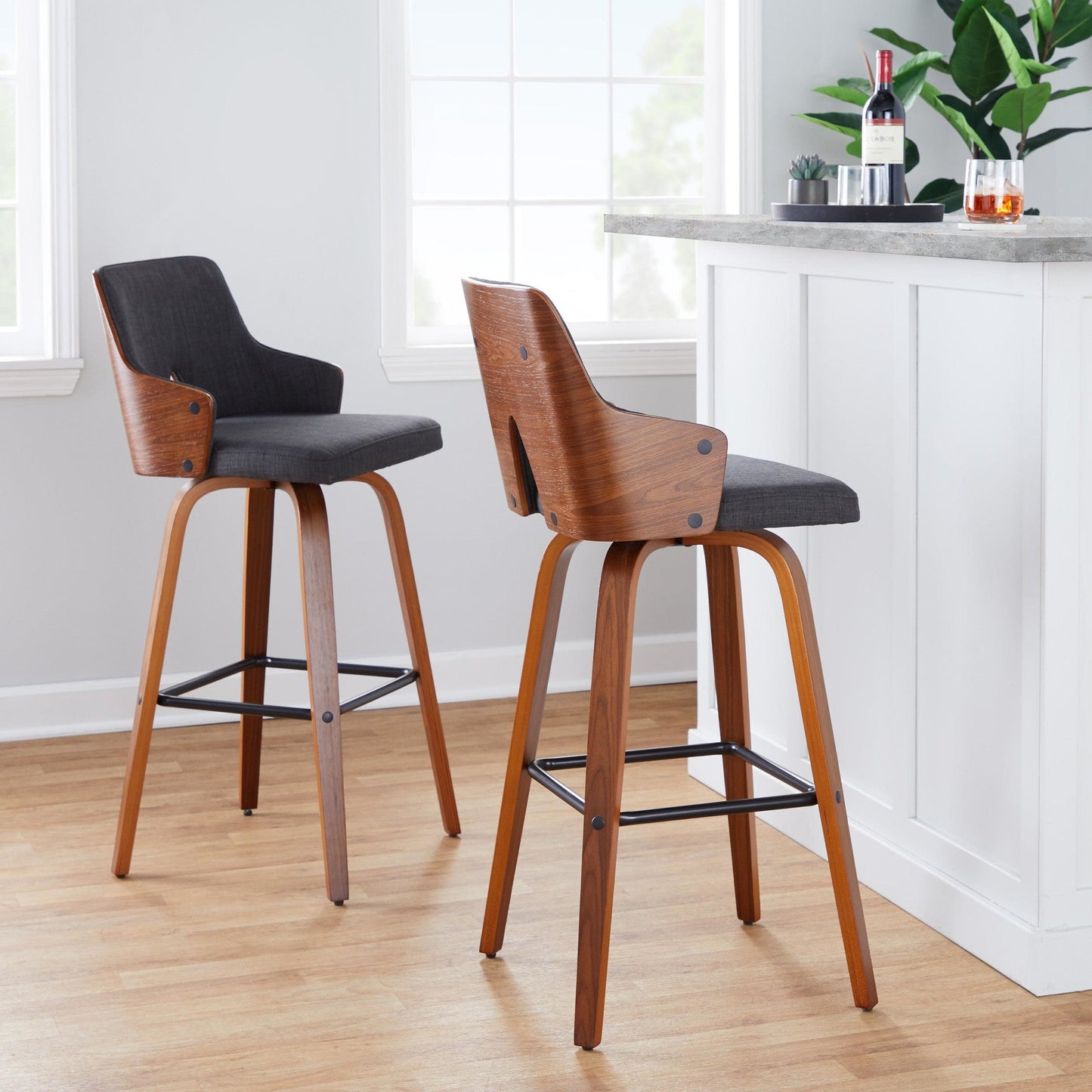 Majestic Office Furniture 30" Fixed-Height Barstool - Set of 2
