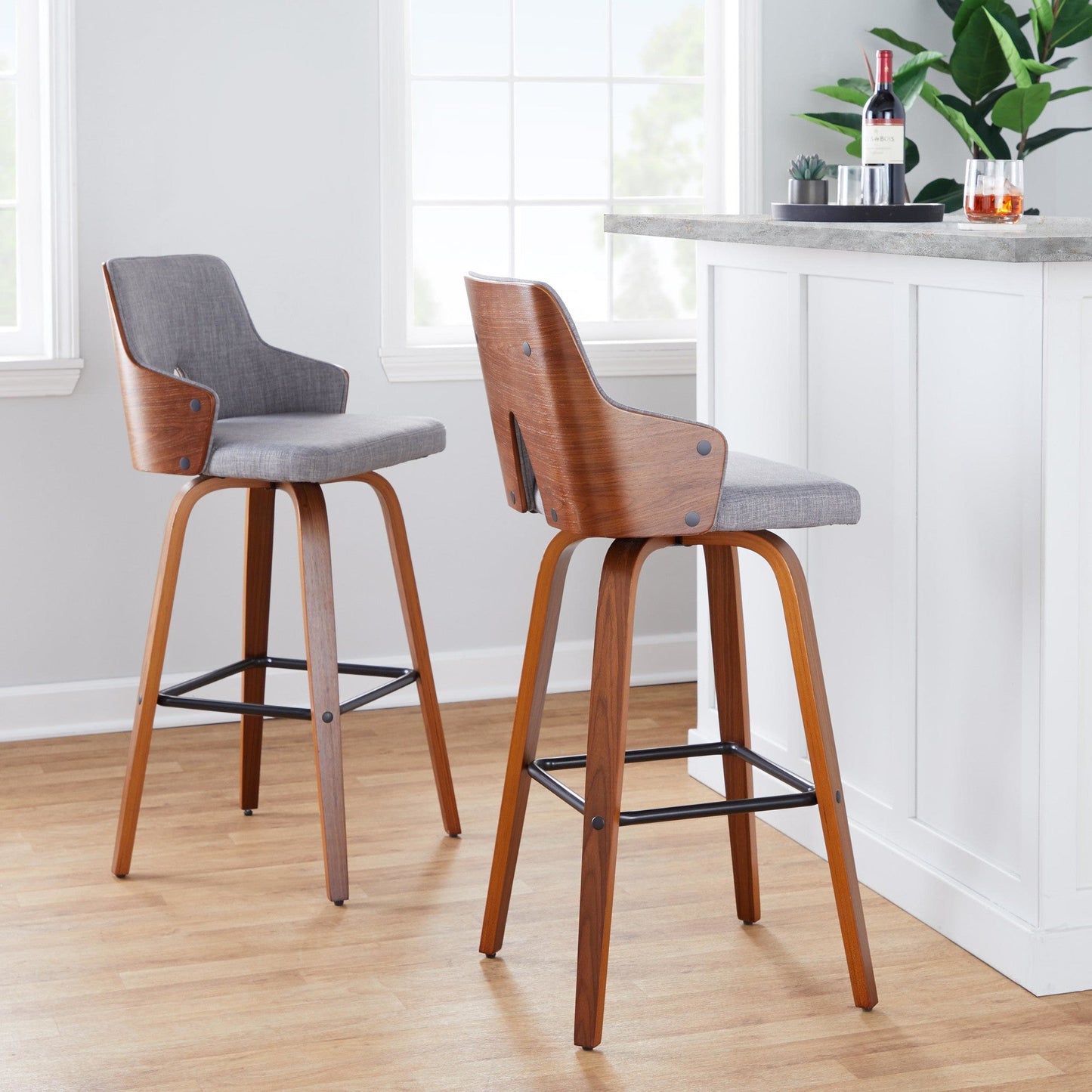 Majestic Office Furniture 30" Fixed-Height Barstool - Set of 2