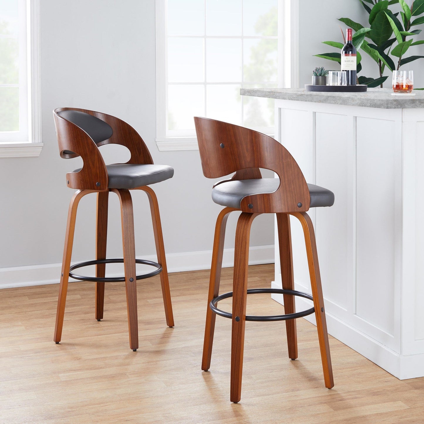 Majestic Office Furniture 30" Fixed-Height Barstool - Set of 2