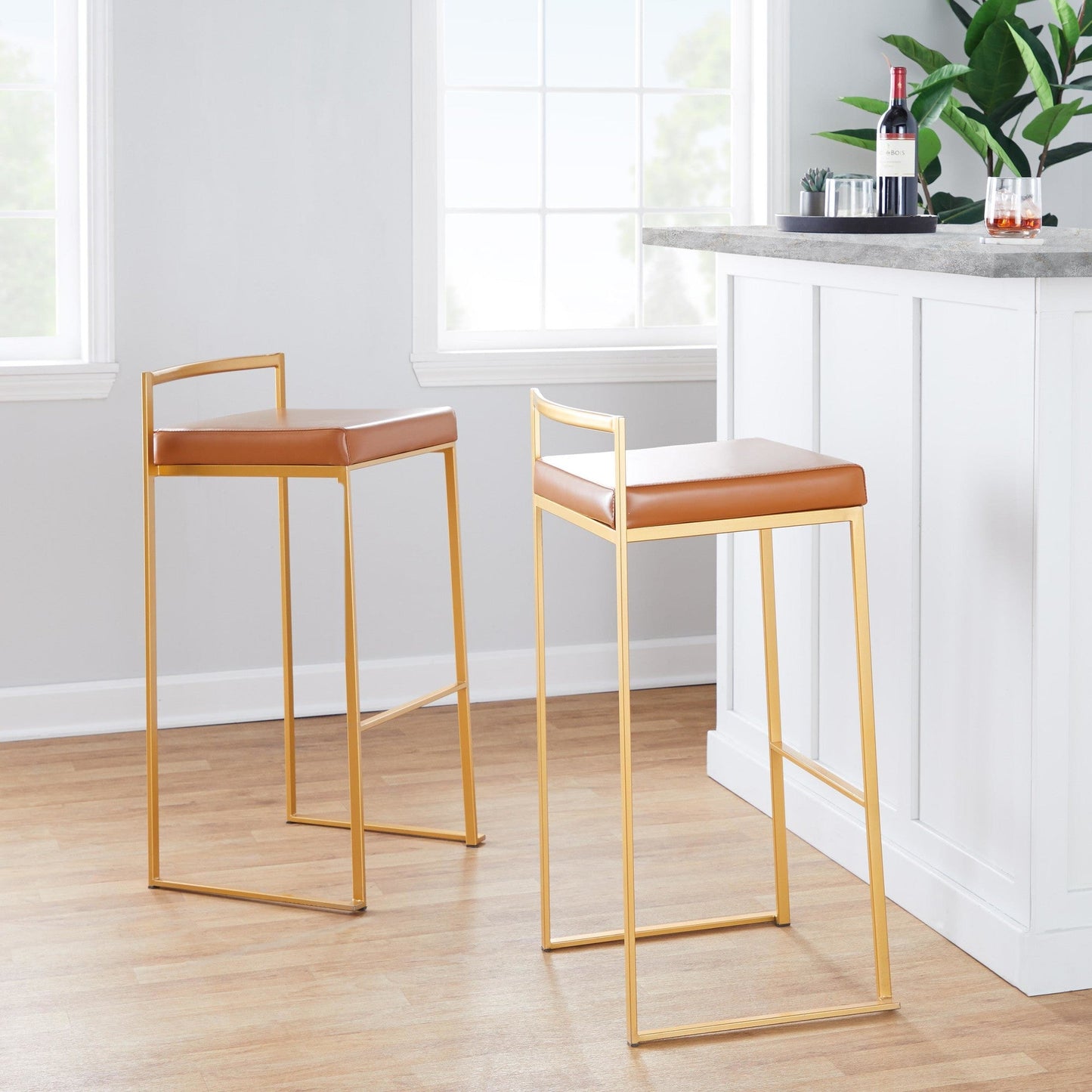 Majestic Office Furniture Stacker 30" Fixed-Height Barstool - Set Of 3