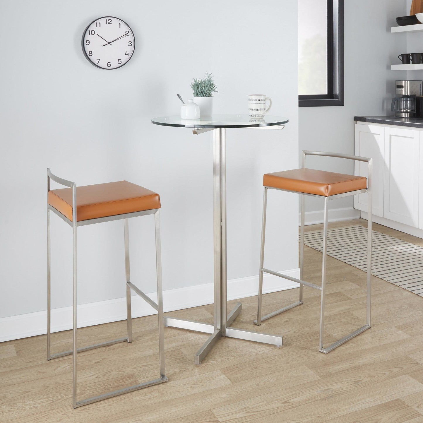 Majestic Office Furniture Stacker 30" Fixed-Height Barstool - Set Of 3