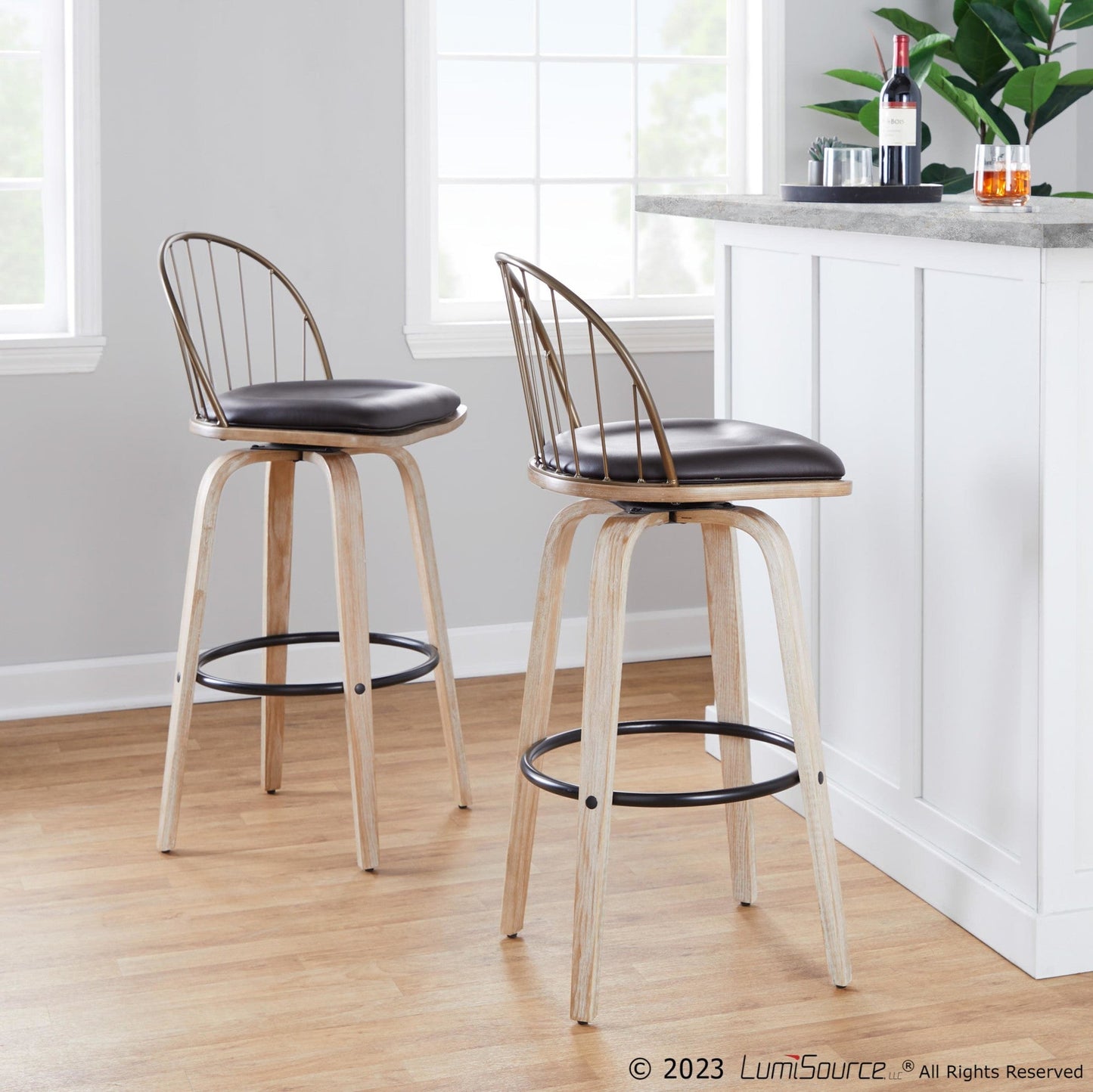 Majestic Office Furniture 30" Fixed-Height Barstool - Set of 2