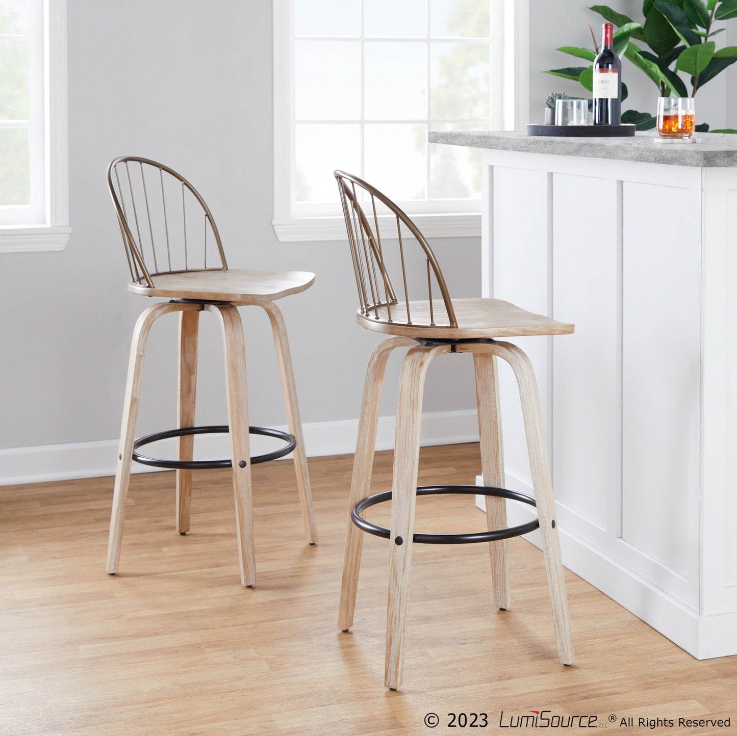 Majestic Office Furniture 30" Fixed-Height Barstool - Set of 2