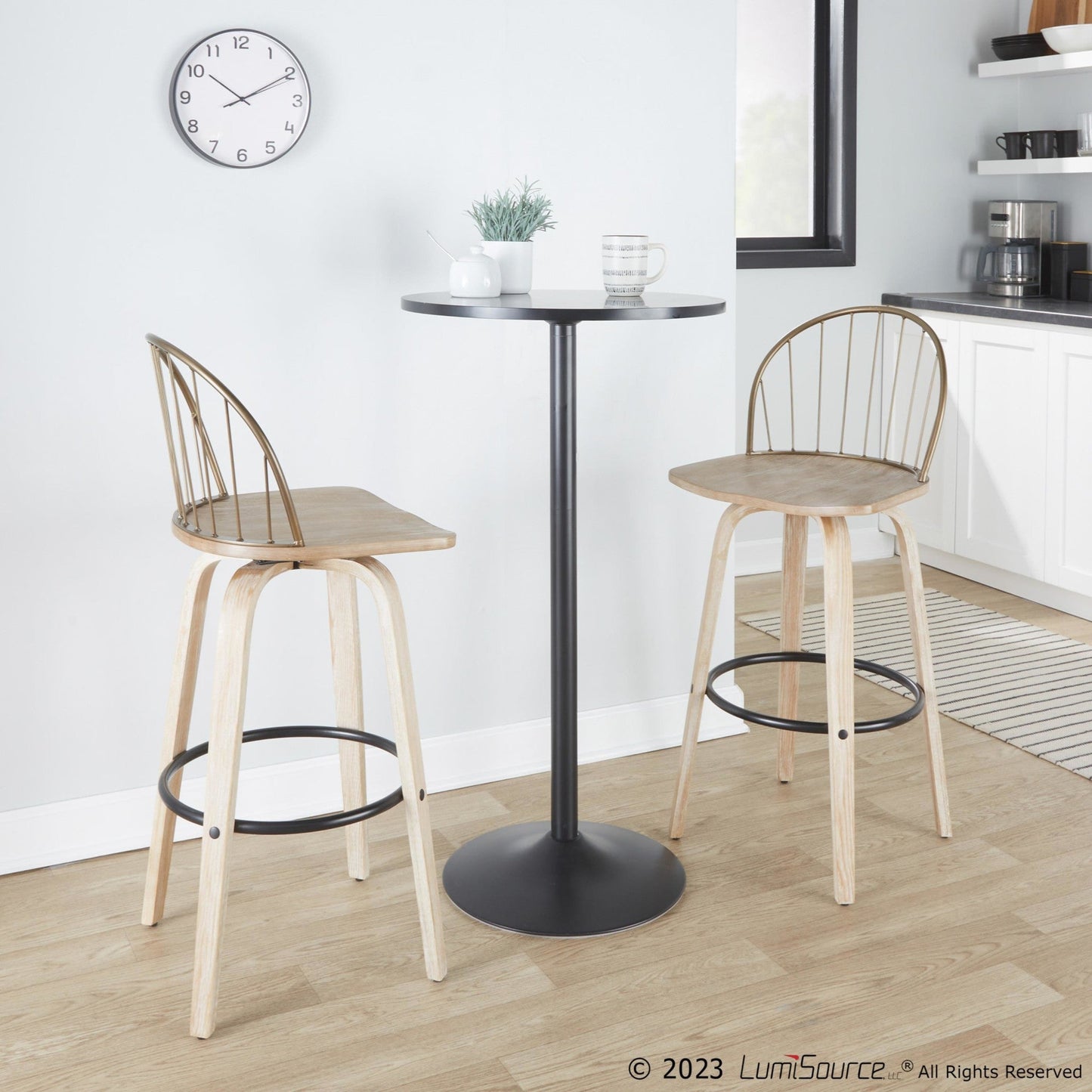 Majestic Office Furniture 30" Fixed-Height Barstool - Set of 2